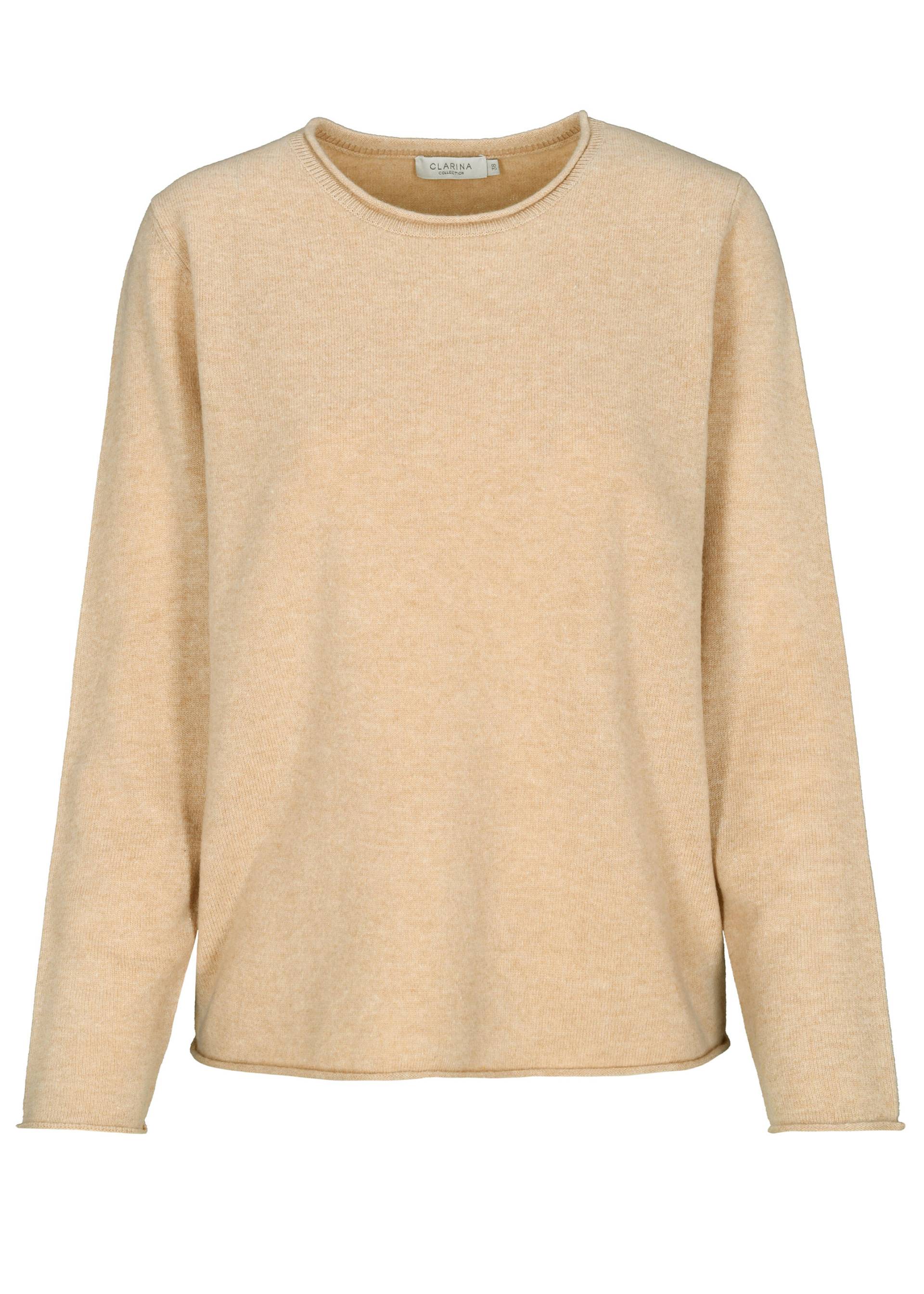 CLARINA - Rdh.-Pullover, 1/1 Arm, uni camel - Gr. - 46 von CLARINA