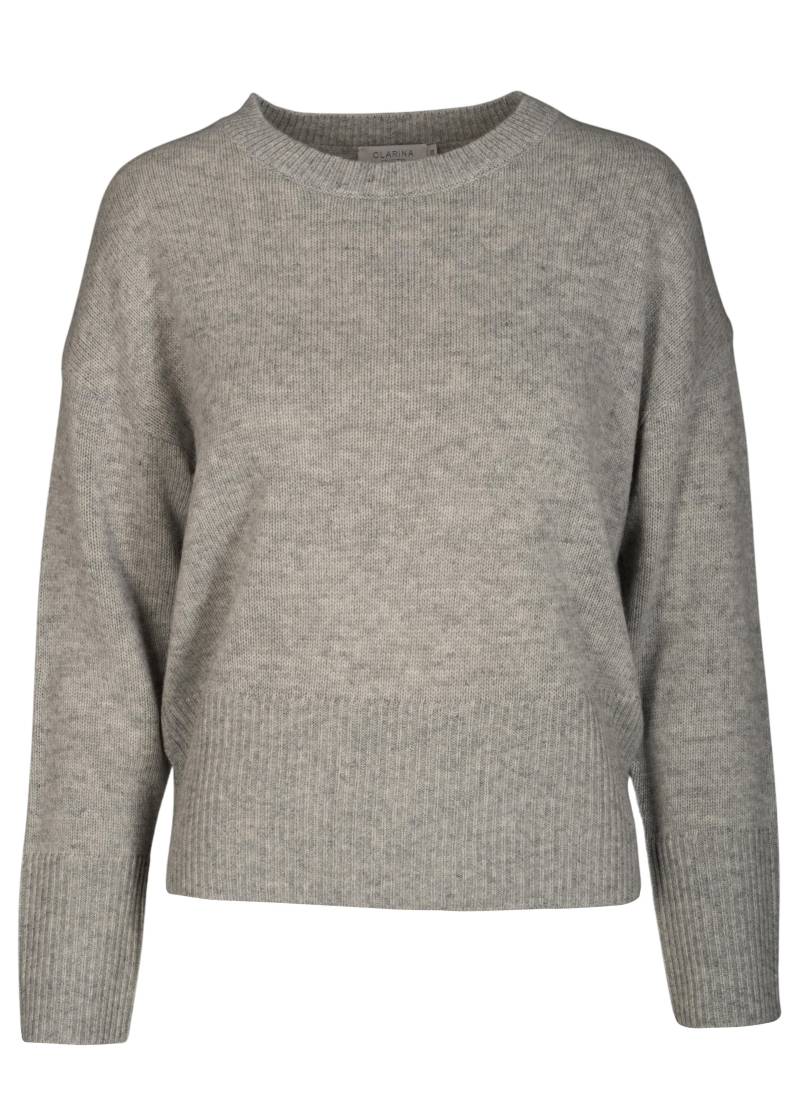 CLARINA - Rdh.-Pullover, 1/1 Arm, uni grau mel. - Gr. - 38 von CLARINA
