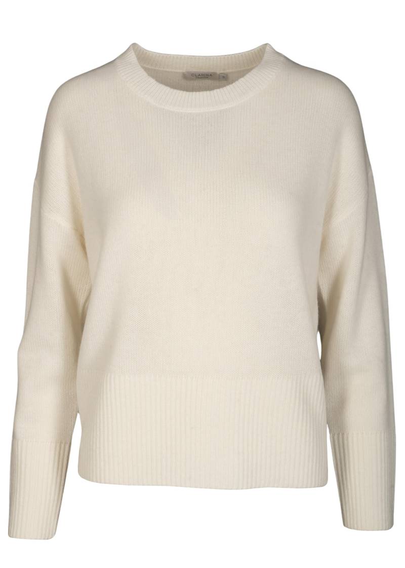 CLARINA - Rdh.-Pullover, 1/1 Arm, uni offwhite - Gr. - 38 von CLARINA
