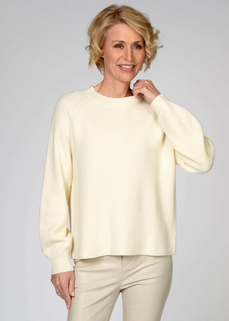 CLARINA - Rdh.-Pullover, 1/1 Arm, uni offwhite - Gr. - 38 von CLARINA