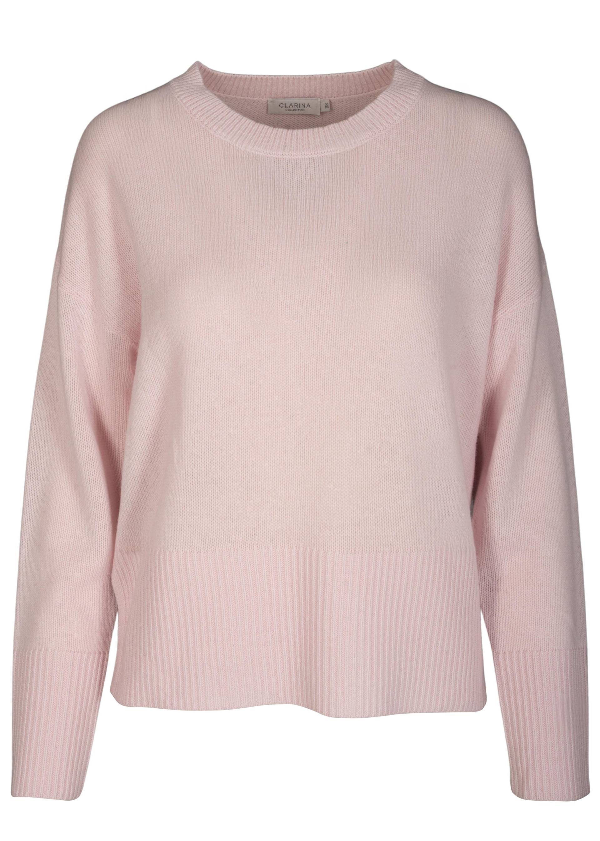 CLARINA - Rdh.-Pullover, 1/1 Arm, uni rose - Gr. - 48 von CLARINA