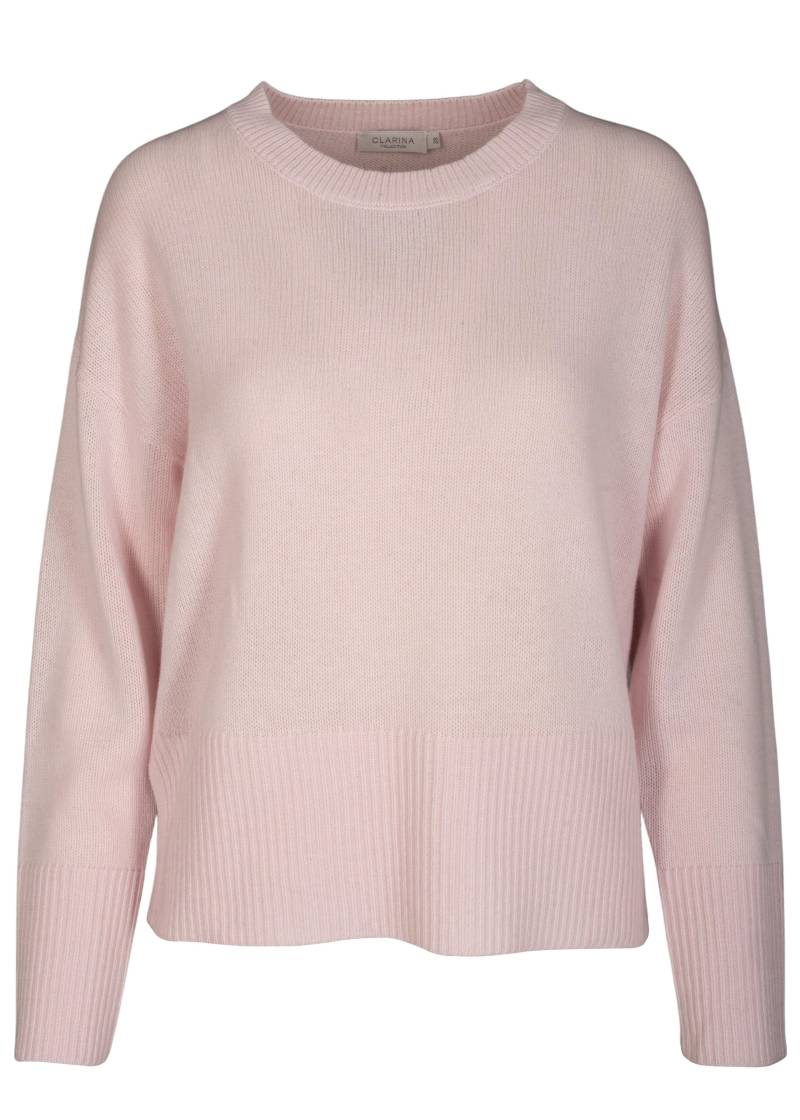 CLARINA - Rdh.-Pullover, 1/1 Arm, uni rose - Gr. - 48 von CLARINA