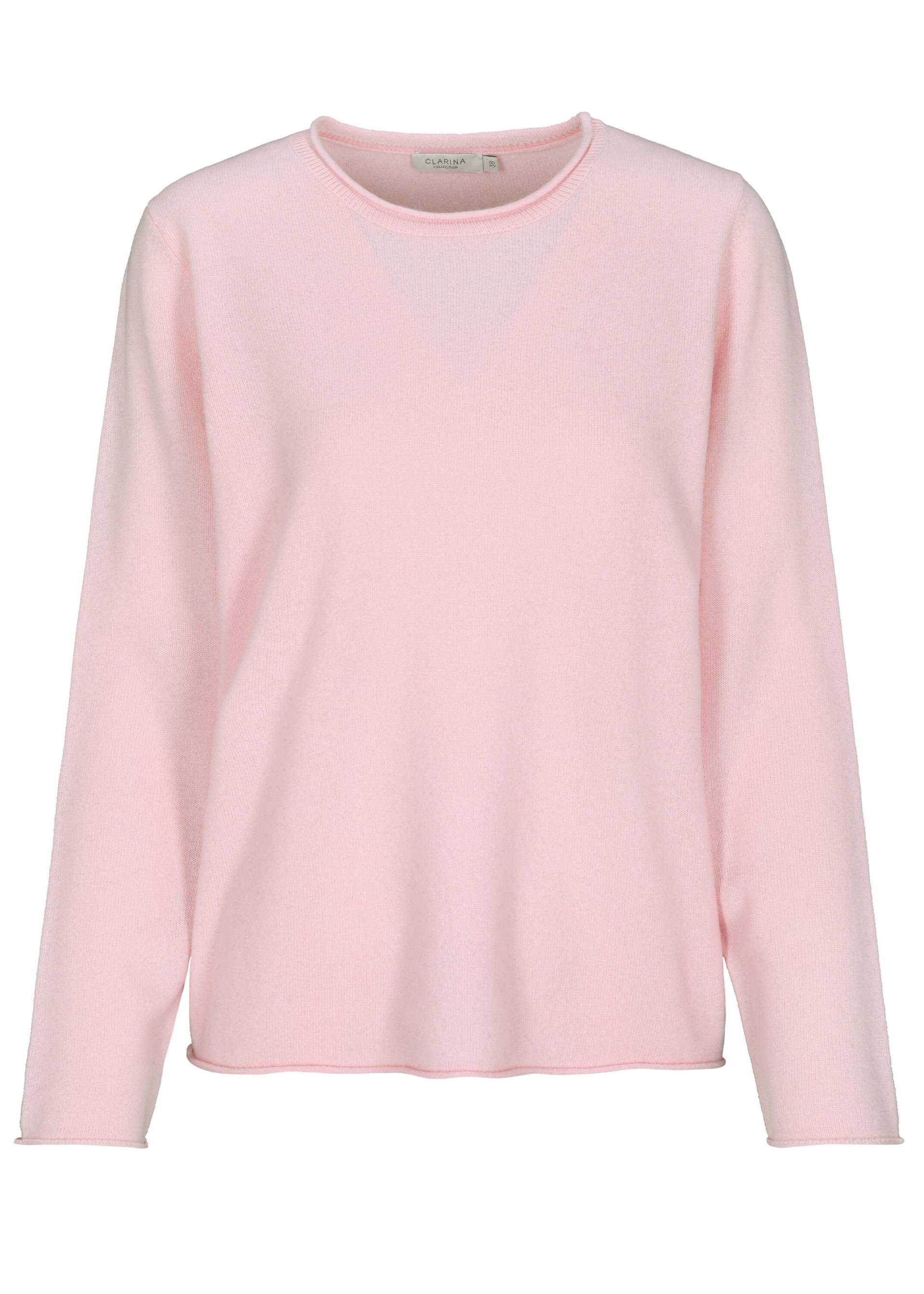 CLARINA - Rdh.-Pullover, 1/1 Arm, uni rose - Gr. - 48 von CLARINA