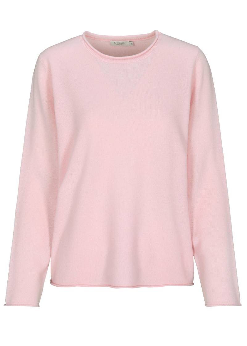 CLARINA - Rdh.-Pullover, 1/1 Arm, uni rose - Gr. - 48 von CLARINA