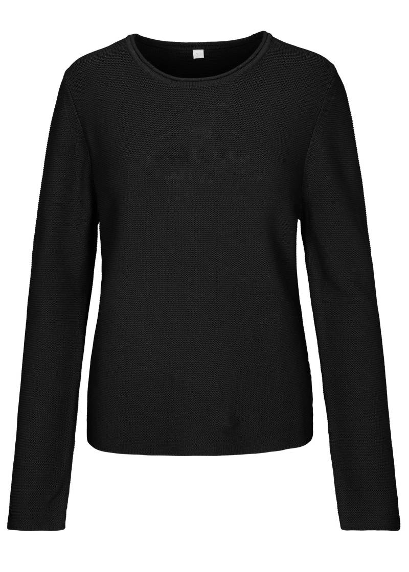 CLARINA - Rdh.-Pullover, 1/1 Arm, uni schwarz - Gr. - 40 von CLARINA