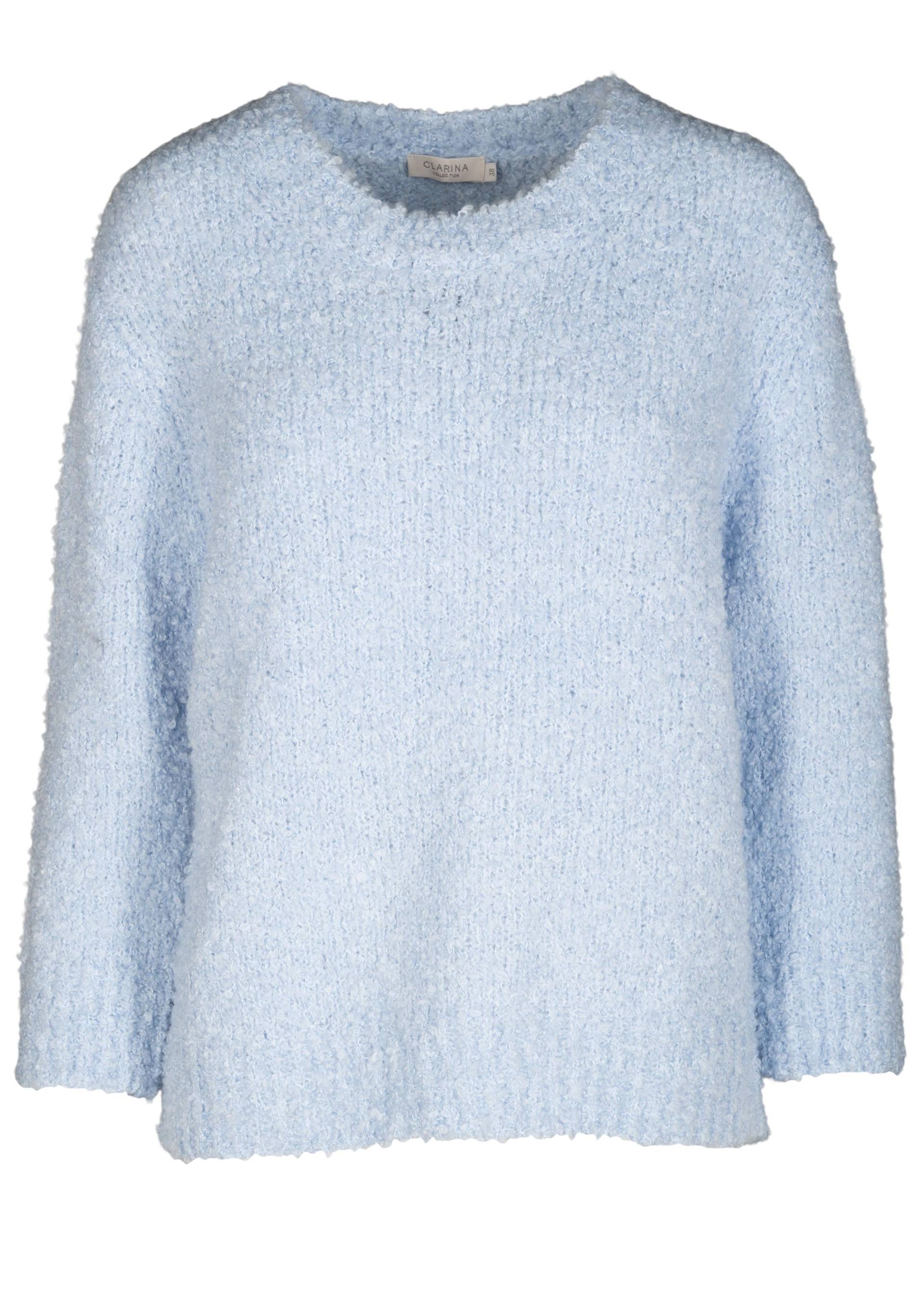 CLARINA - Rdh.-Pullover, 3/4 Arm, Boucle bleu mel. - Gr. - 42 von CLARINA