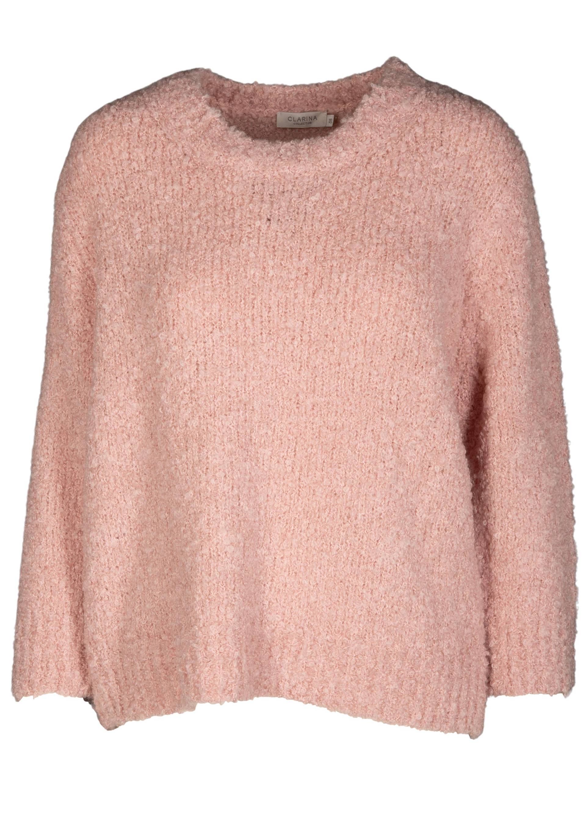 CLARINA - Rdh.-Pullover, 3/4 Arm, Boucle rose mel. - Gr. - 38 von CLARINA