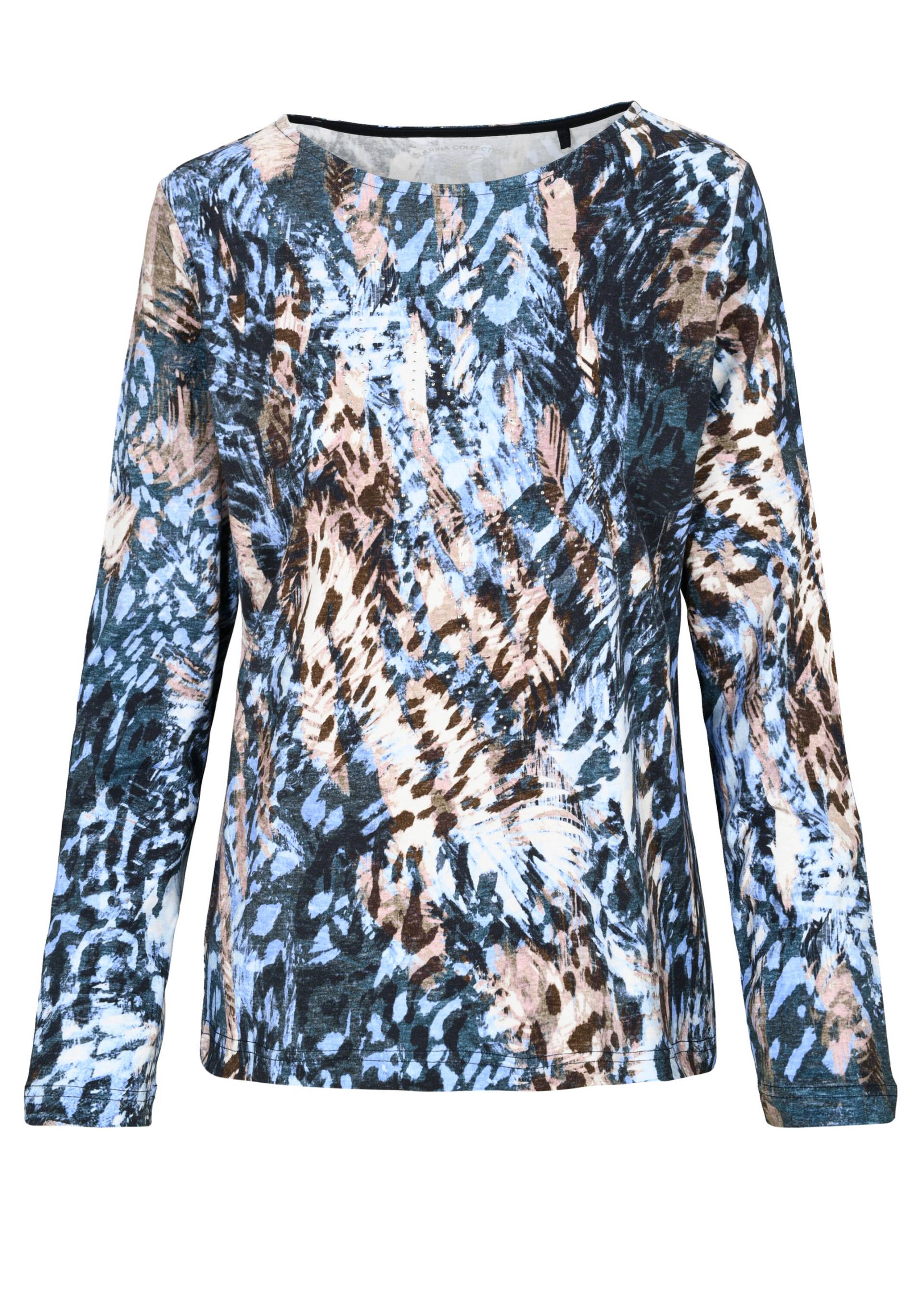 CLARINA - Rdh.-Shirt, 1/1 Arm, Druck bleu combo - Gr. - 38 von CLARINA