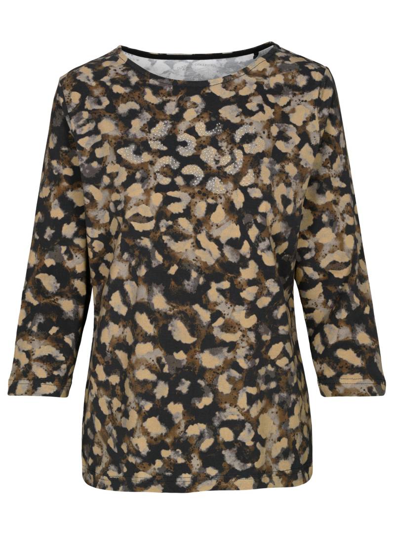 CLARINA - Rdh.-Shirt, 3/4 Arm, Druck braun combo - Gr. - 40 von CLARINA