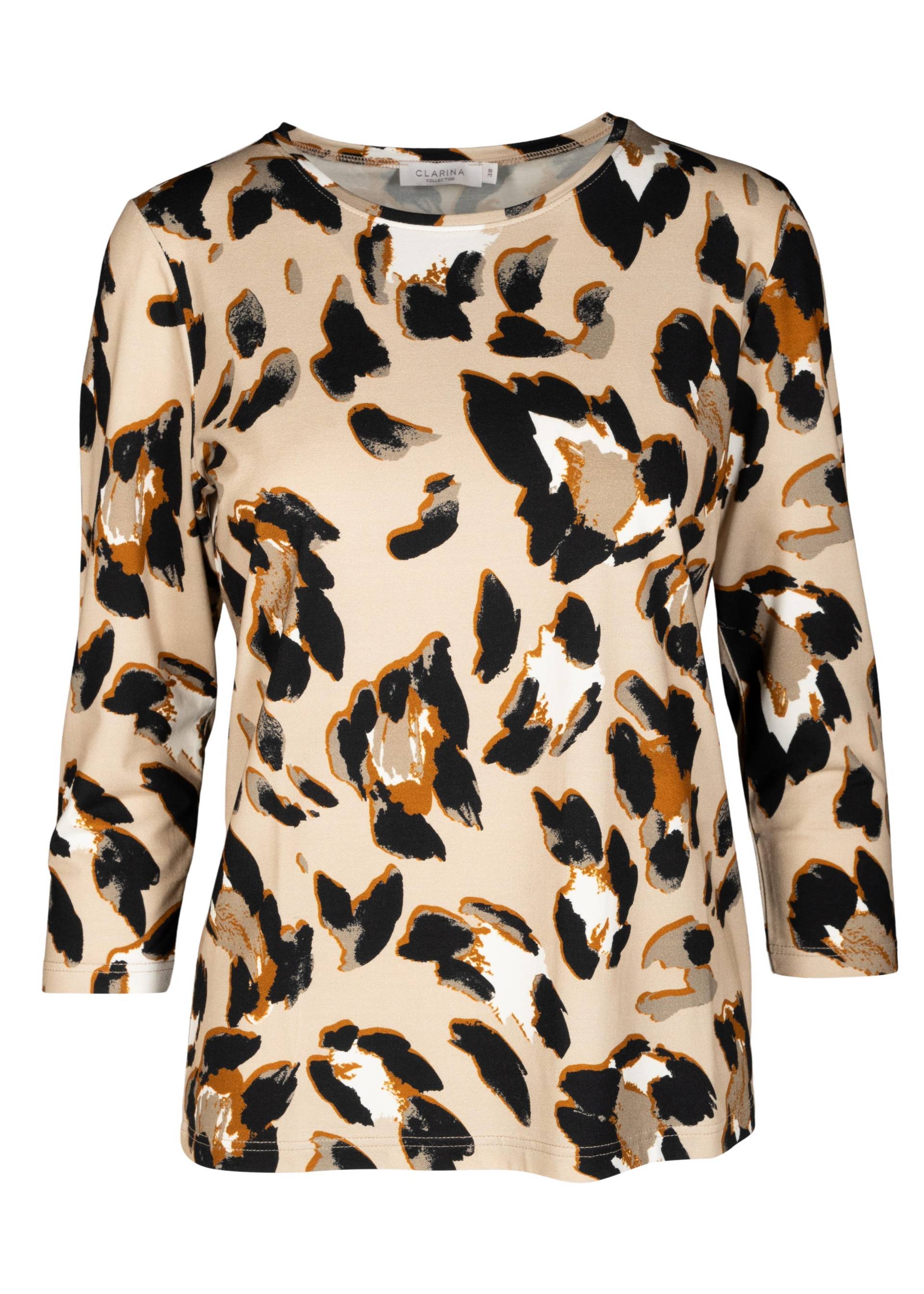 CLARINA - Rdh.-Shirt, 3/4 Arm, Druck sand combo - Gr. - 42 von CLARINA