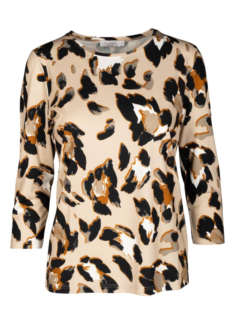 CLARINA - Rdh.-Shirt, 3/4 Arm, Druck sand combo - Gr. - 42 von CLARINA