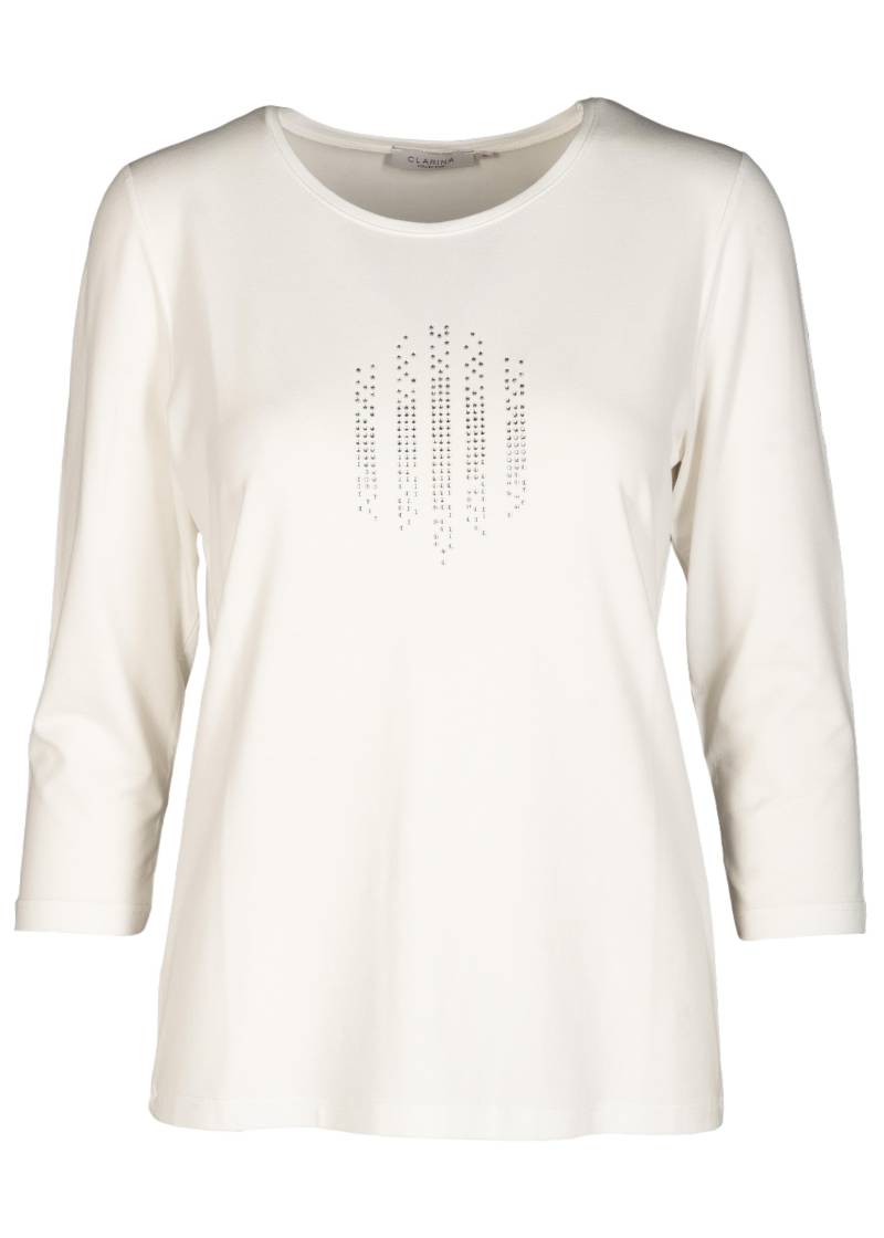 CLARINA - Rdh.-Shirt, 3/4 Arm, Druck weiss - Gr. - 36 von CLARINA