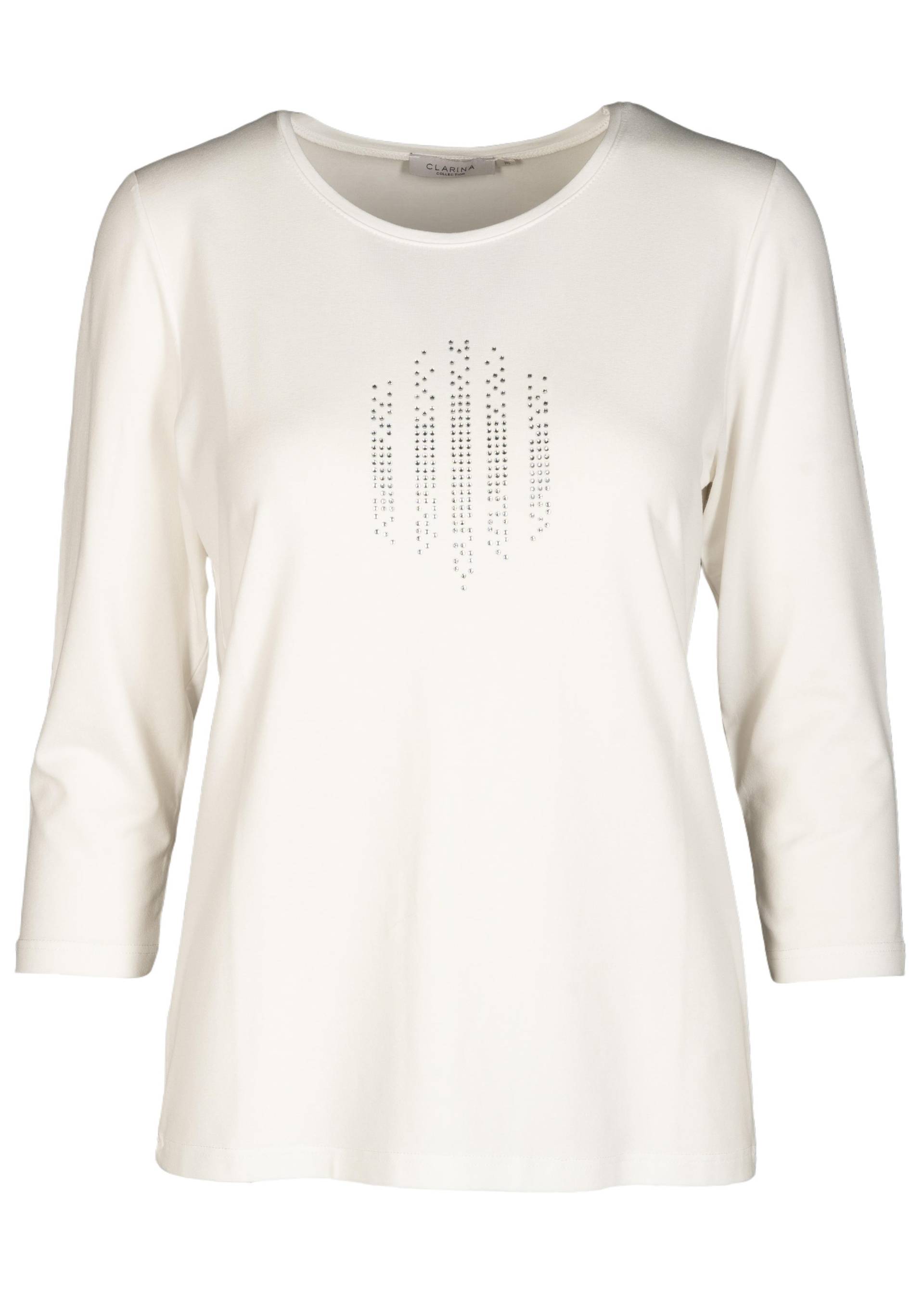 CLARINA - Rdh.-Shirt, 3/4 Arm, Druck weiss - Gr. - 44 von CLARINA