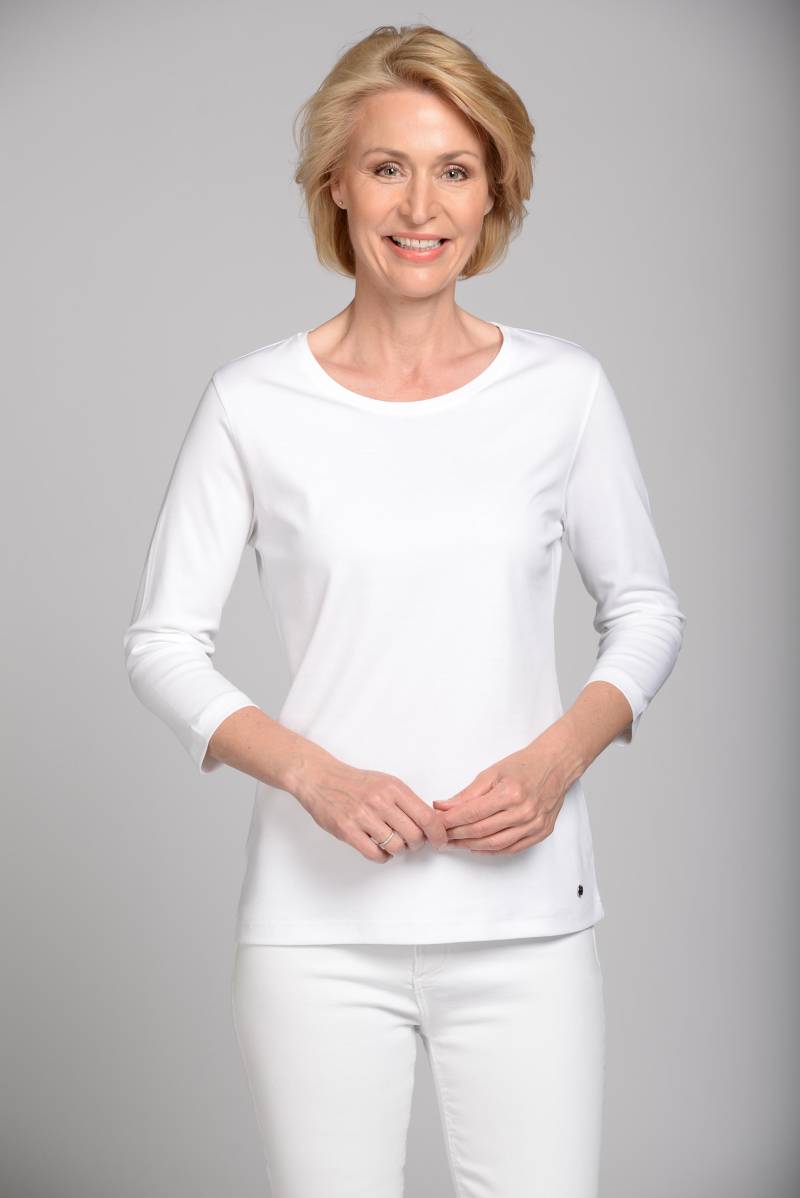 CLARINA - Rdh.-Shirt, 3/4 Arm, uni weiss - Gr. - 48 von CLARINA