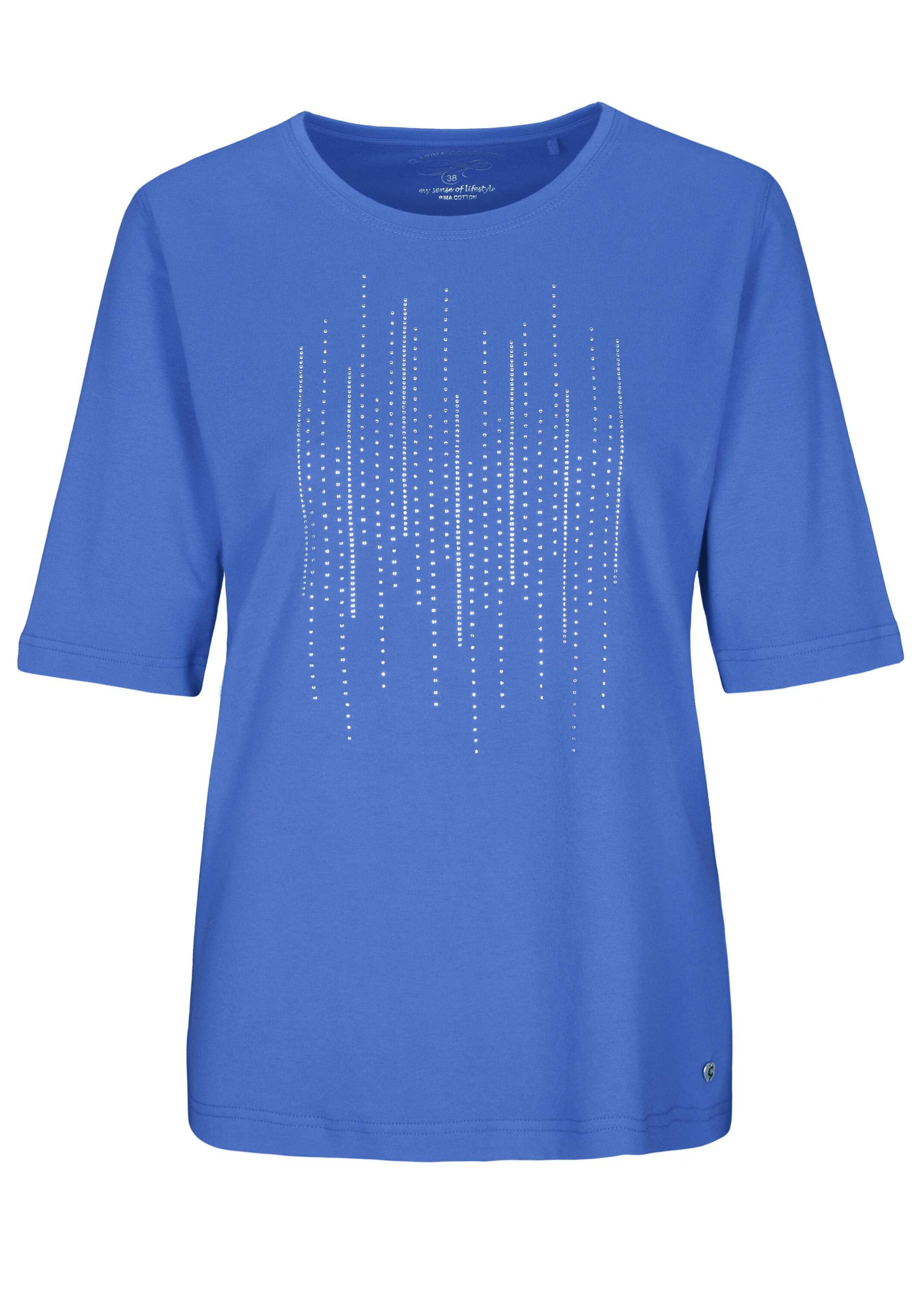 CLARINA - Rdh.-Shirt, Steinchen 604 himmelblau - Gr. - 36 von CLARINA