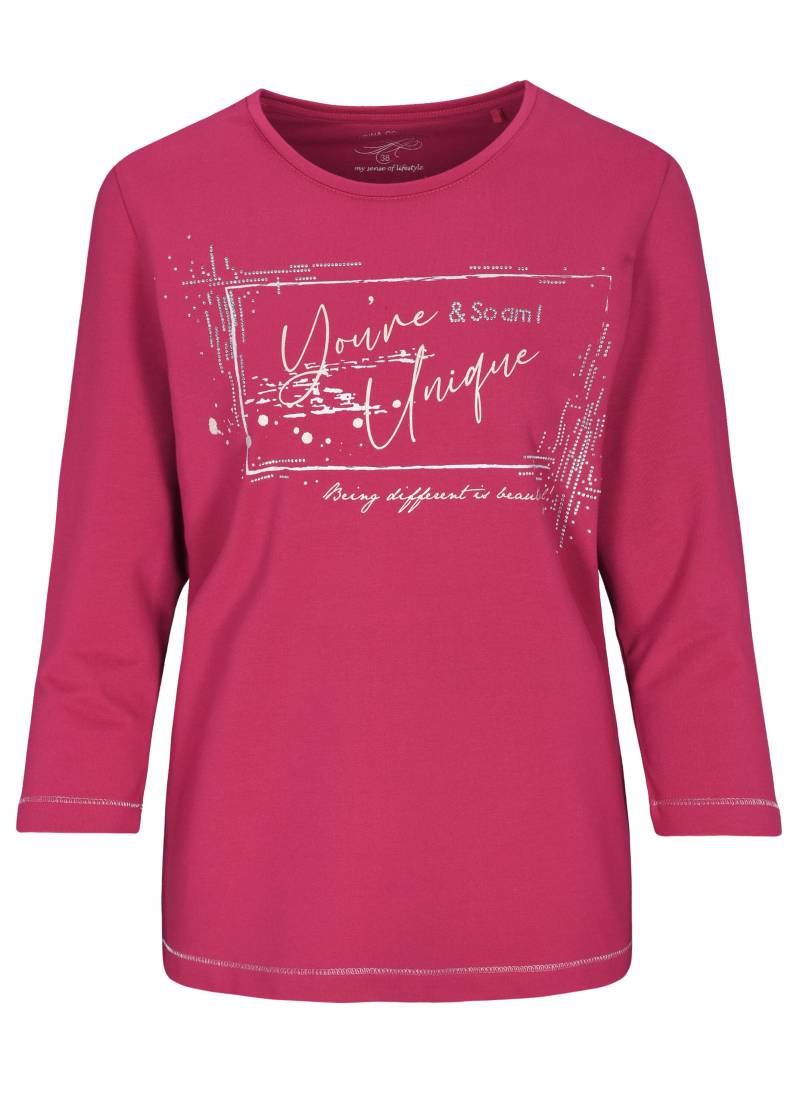 CLARINA - Rdh.-Sweatshirt, 3/4 Arm,Druck beere - Gr. - 38 von CLARINA