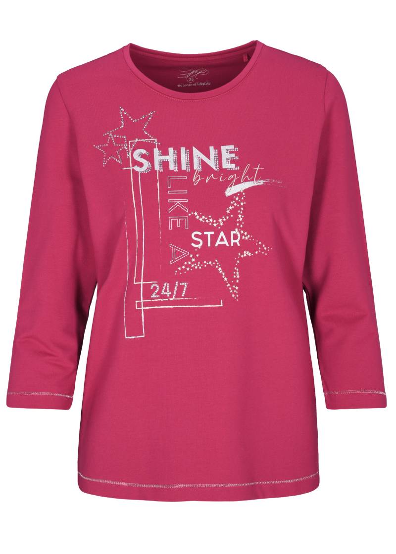 CLARINA - Rdh.-Sweatshirt, 3/4 Arm,Druck beere - Gr. - 40 von CLARINA