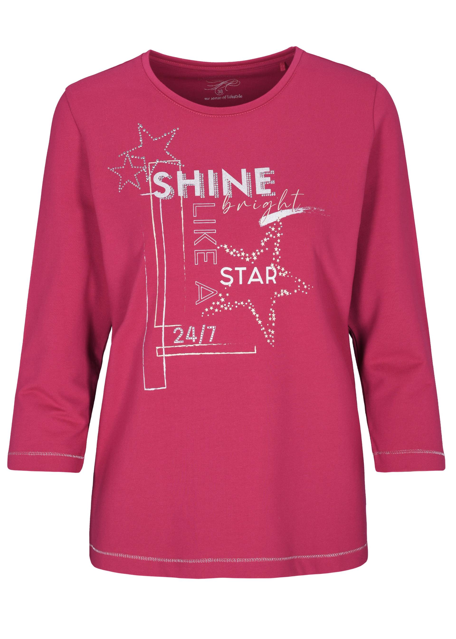 CLARINA - Rdh.-Sweatshirt, 3/4 Arm,Druck beere - Gr. - 42 von CLARINA