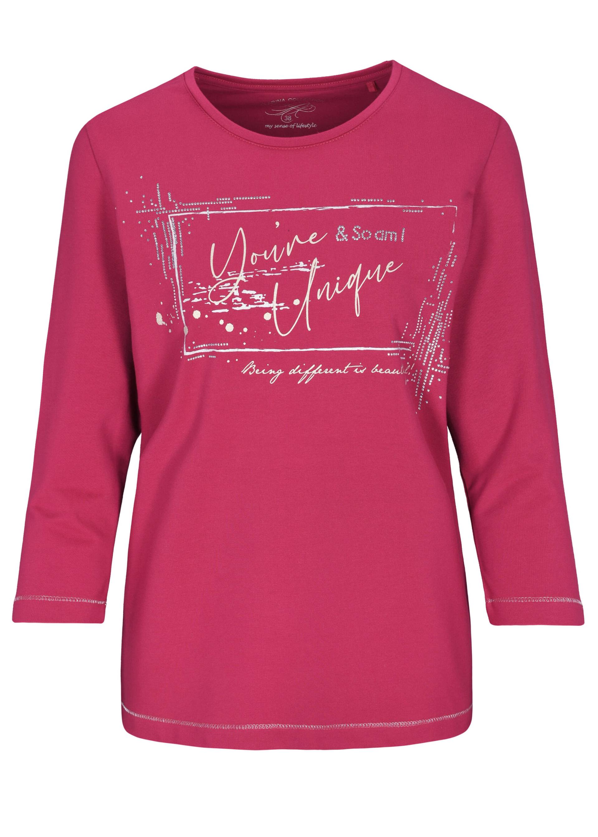 CLARINA - Rdh.-Sweatshirt, 3/4 Arm,Druck beere - Gr. - 44 von CLARINA