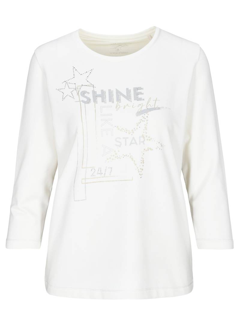 CLARINA - Rdh.-Sweatshirt, 3/4 Arm,Druck offwhite - Gr. - 40 von CLARINA