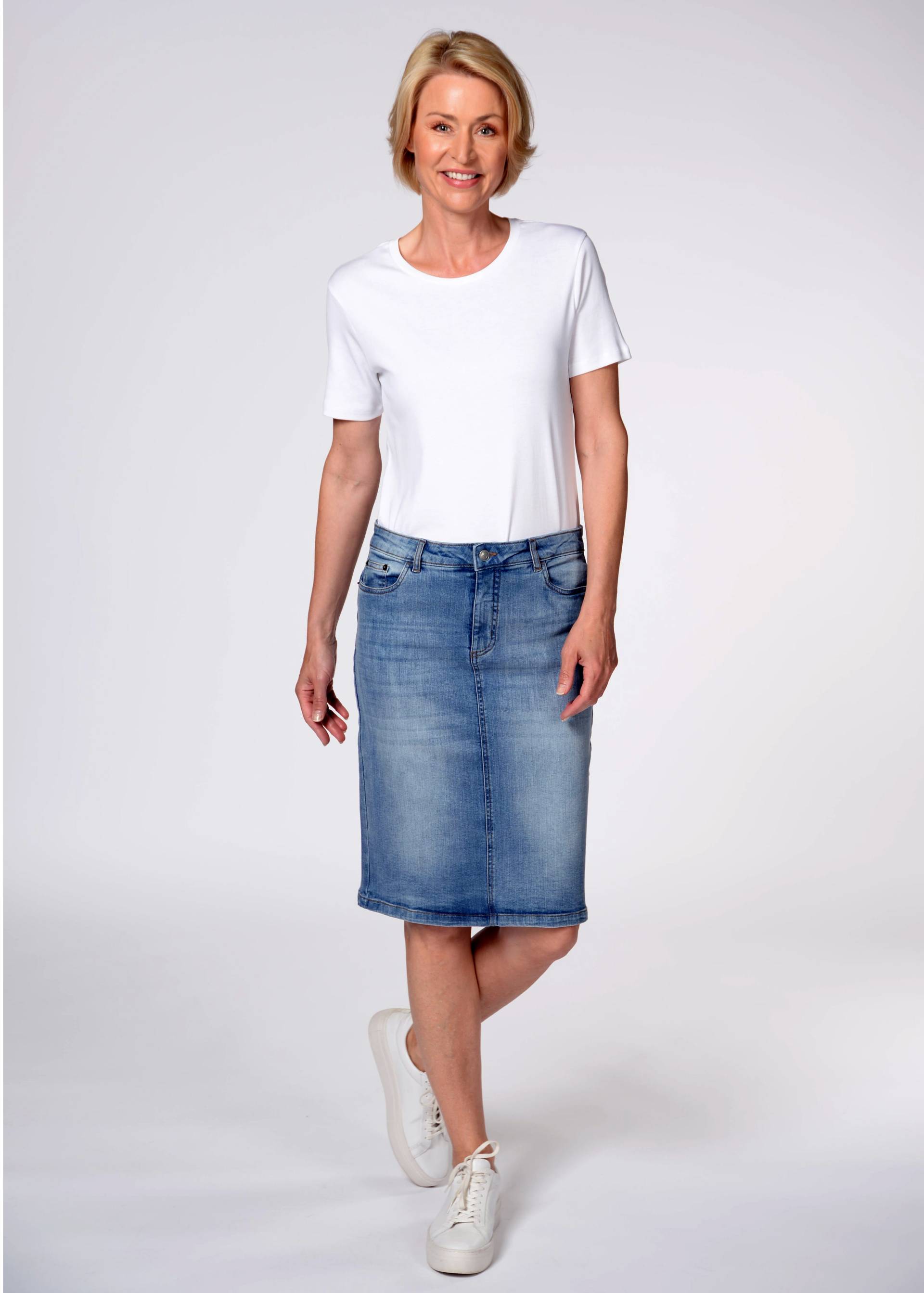 CLARINA - Rock, 5-Pocket, uni light denim - Gr. - 42 von CLARINA