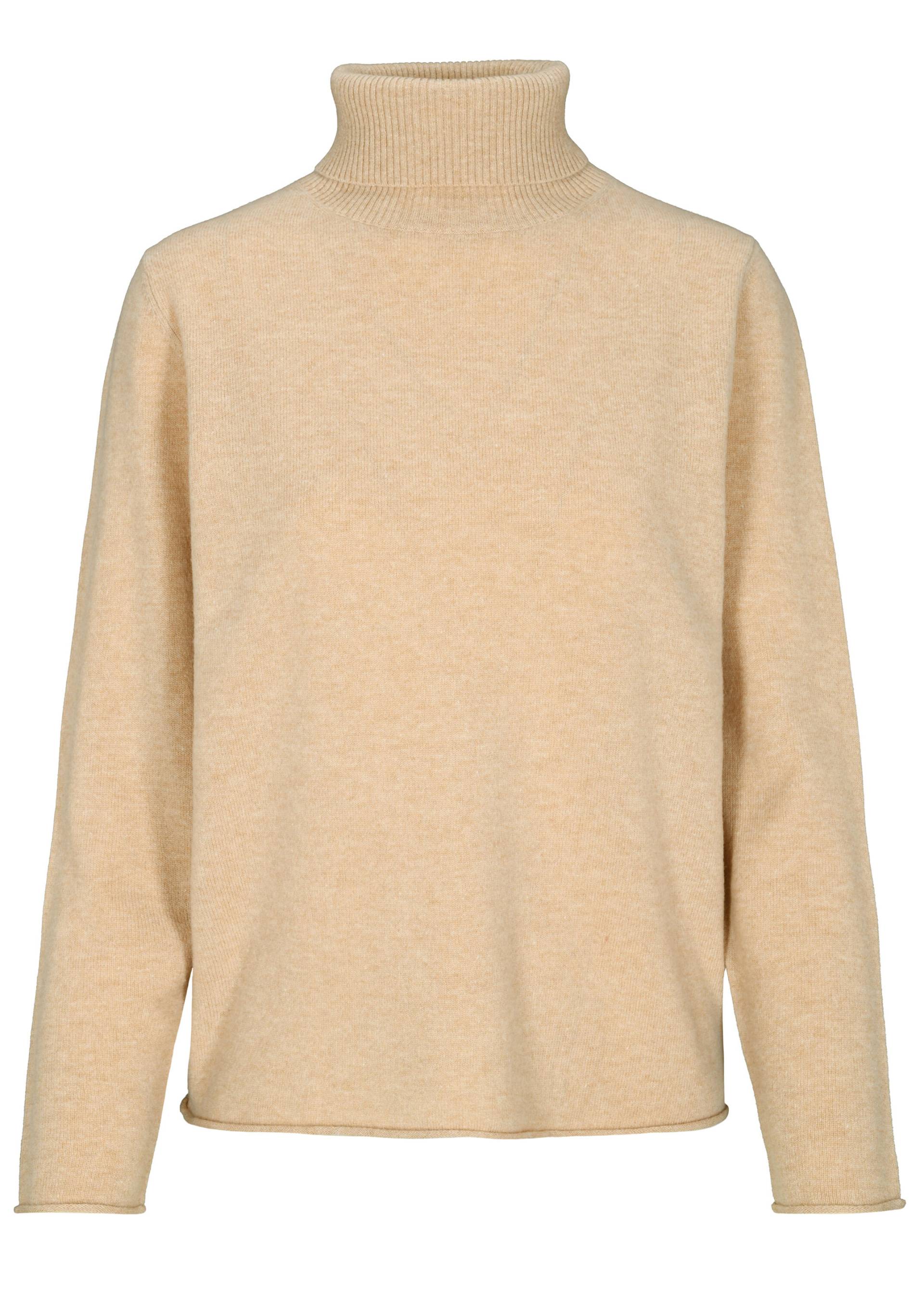 CLARINA - Rollkragen-Pullover,1/1Arm,uni camel - Gr. - 44 von CLARINA