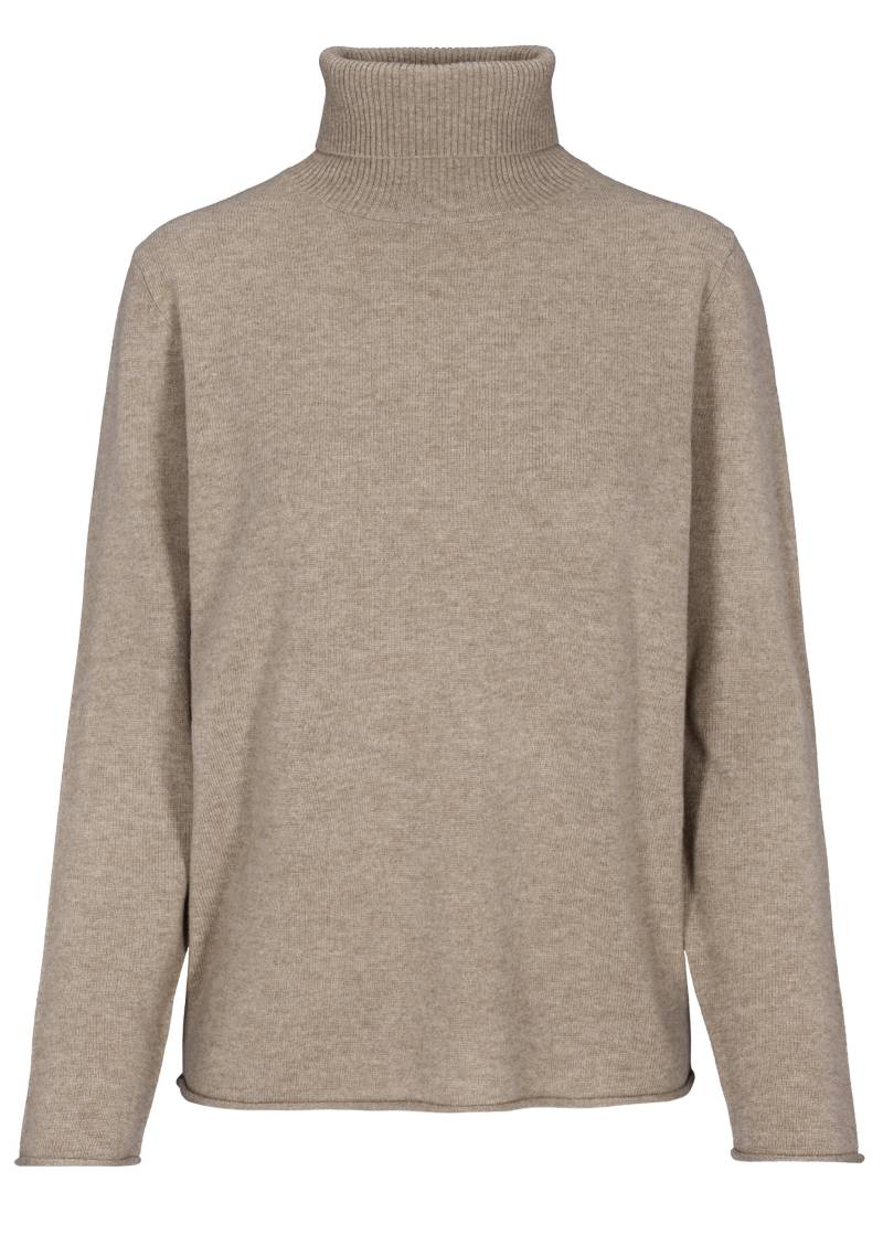 CLARINA - Rollkragen-Pullover,1/1Arm,uni mokka mel. - Gr. - 40 von CLARINA