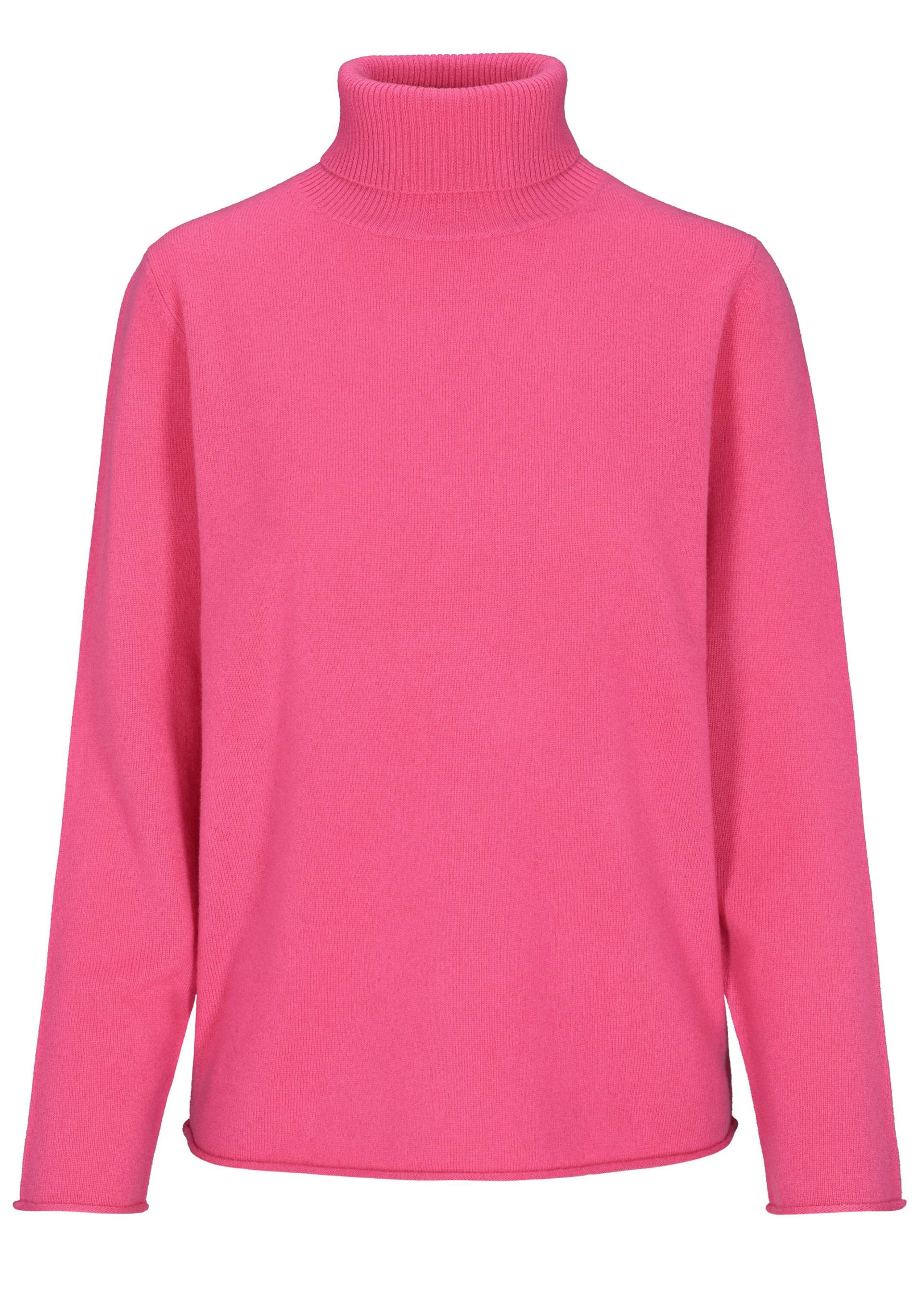 CLARINA - Rollkragen-Pullover,1/1Arm,uni pink - Gr. - 44 von CLARINA