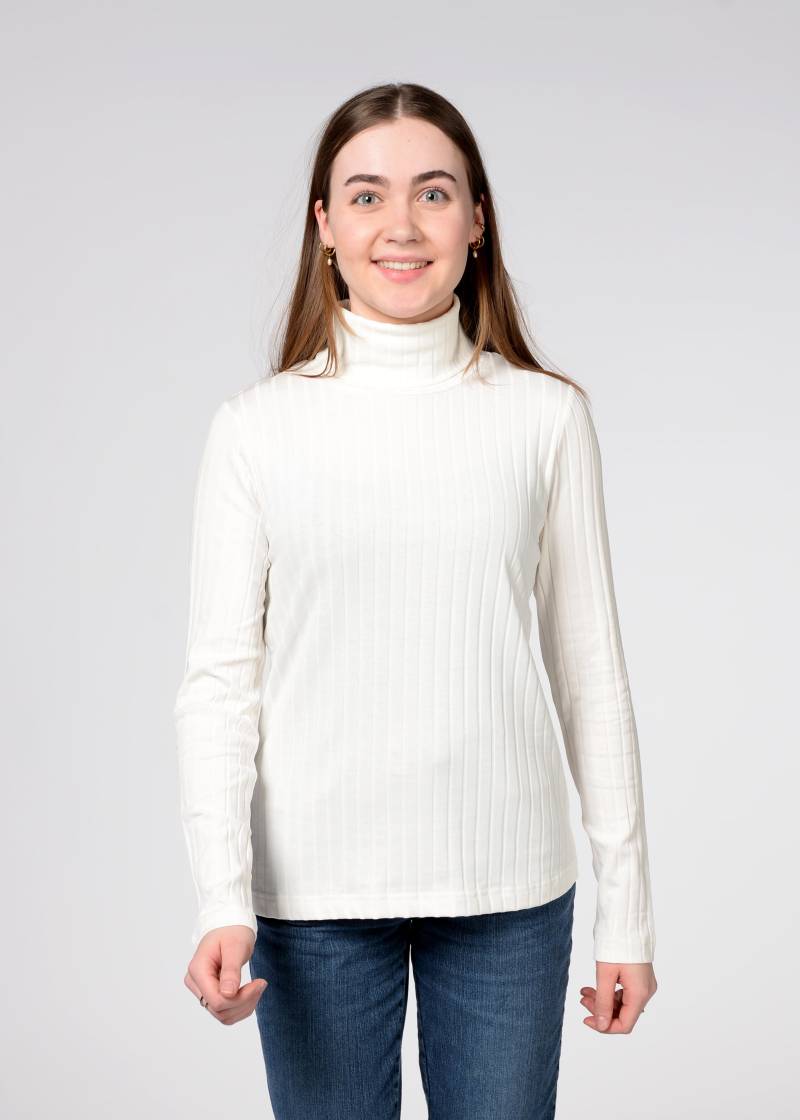 CLARINA - Rollkragen-Shirt,1/1 Arm,Rippe weiss - Gr. - 46 von CLARINA