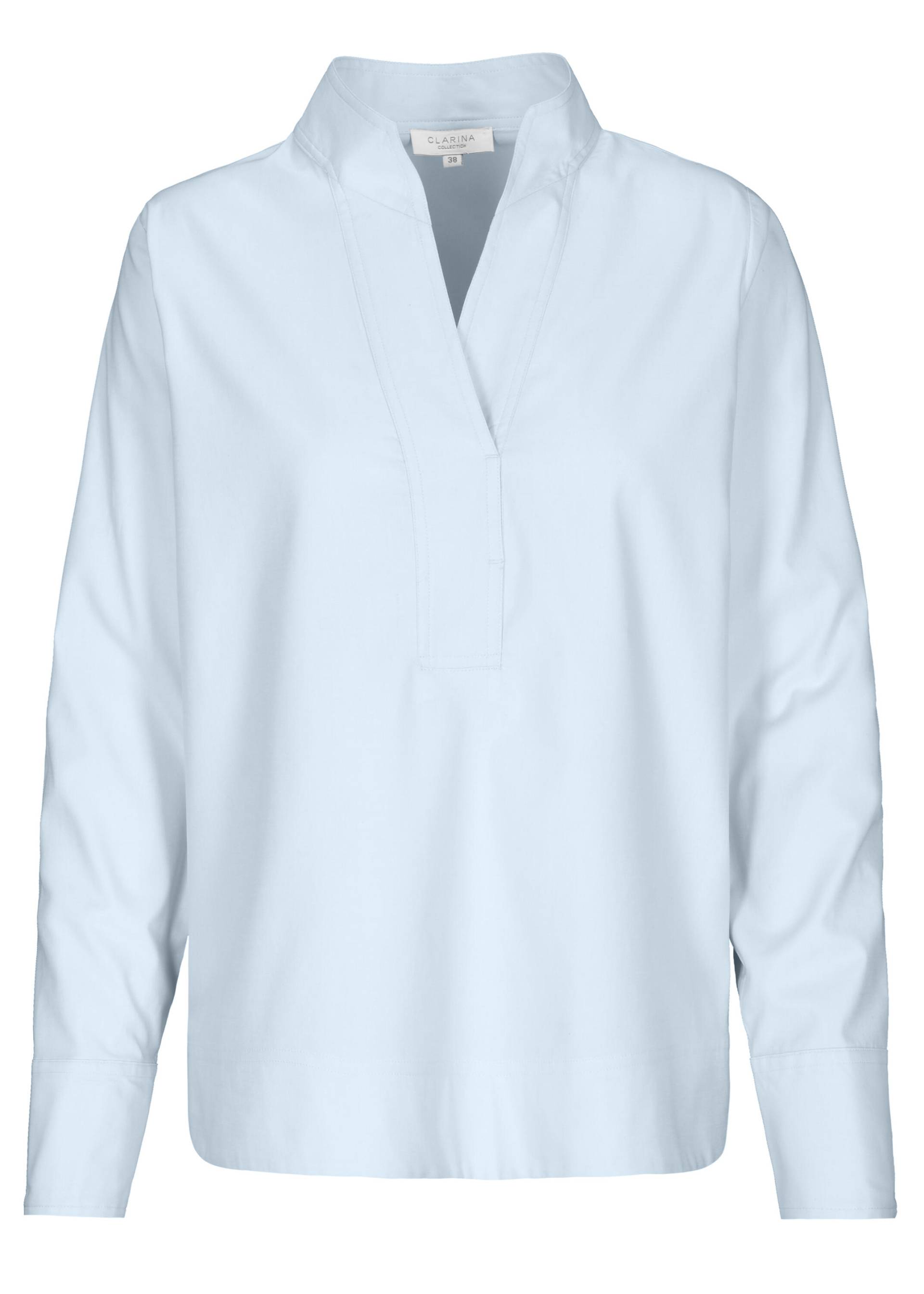 CLARINA - Stehbund-Bluse, 1/1 Arm, uni bleu - Gr. - 48 von CLARINA