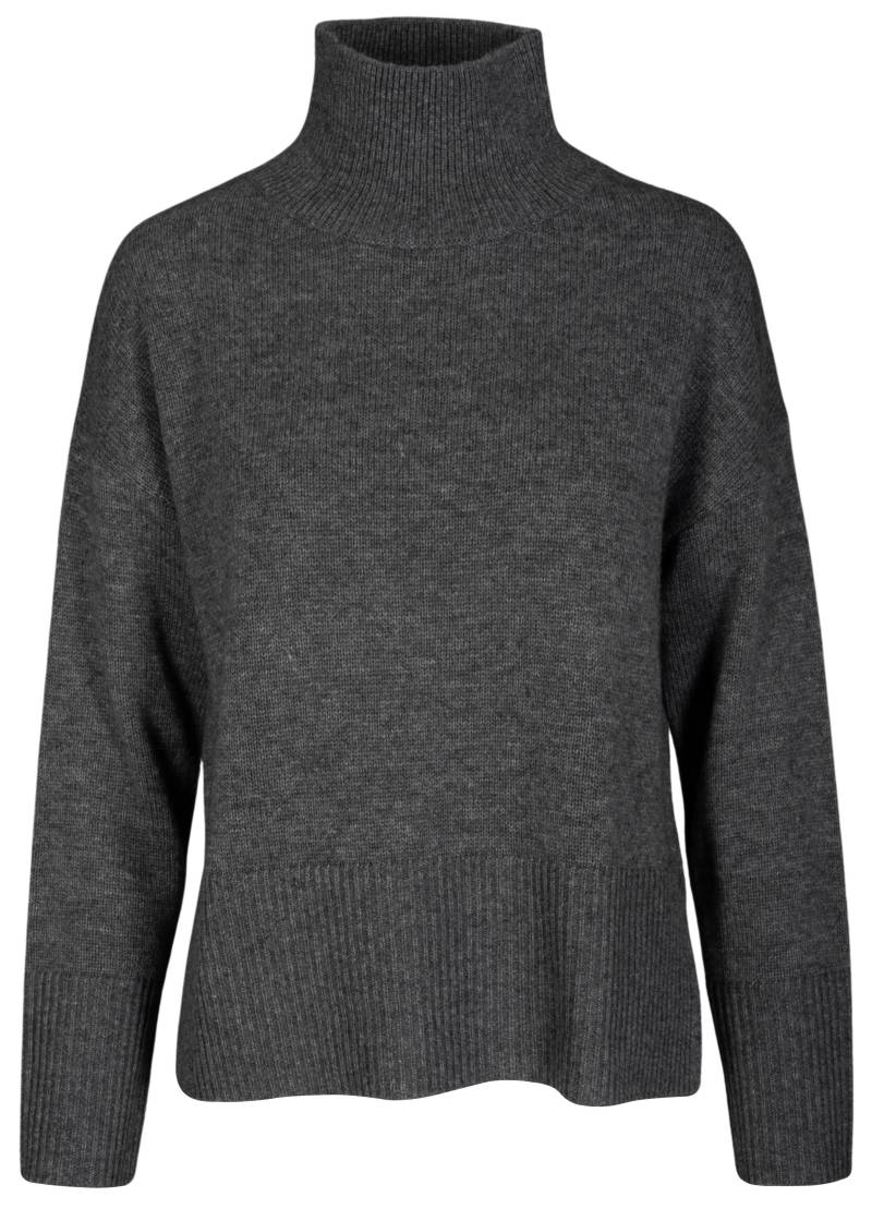 CLARINA - Stehbund-Pullover, 1/1 Arm,uni anthra mel. - Gr. - 38 von CLARINA