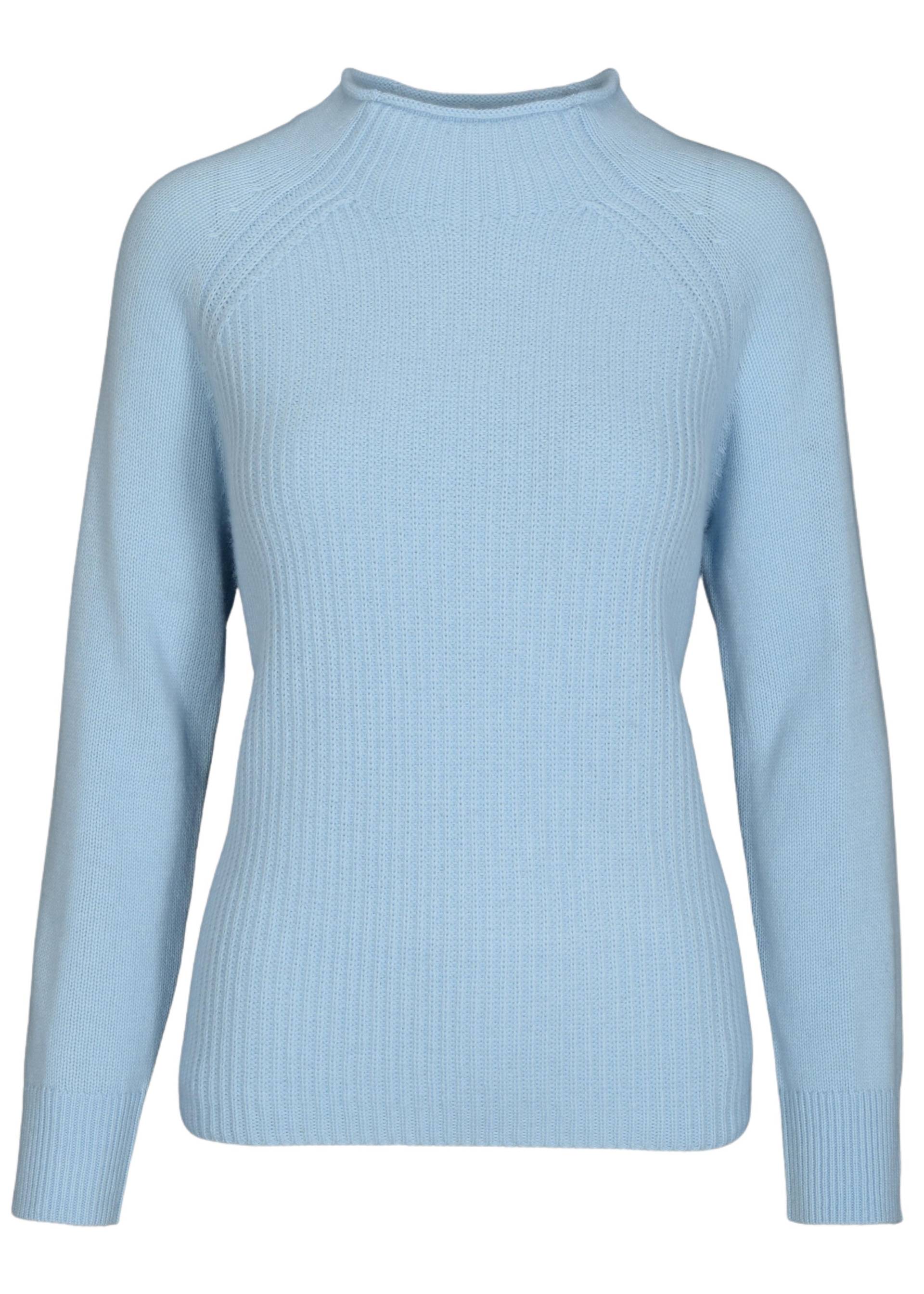 CLARINA - Stehbund-Pullover, 1/1 Arm,uni bleu - Gr. - 44 von CLARINA