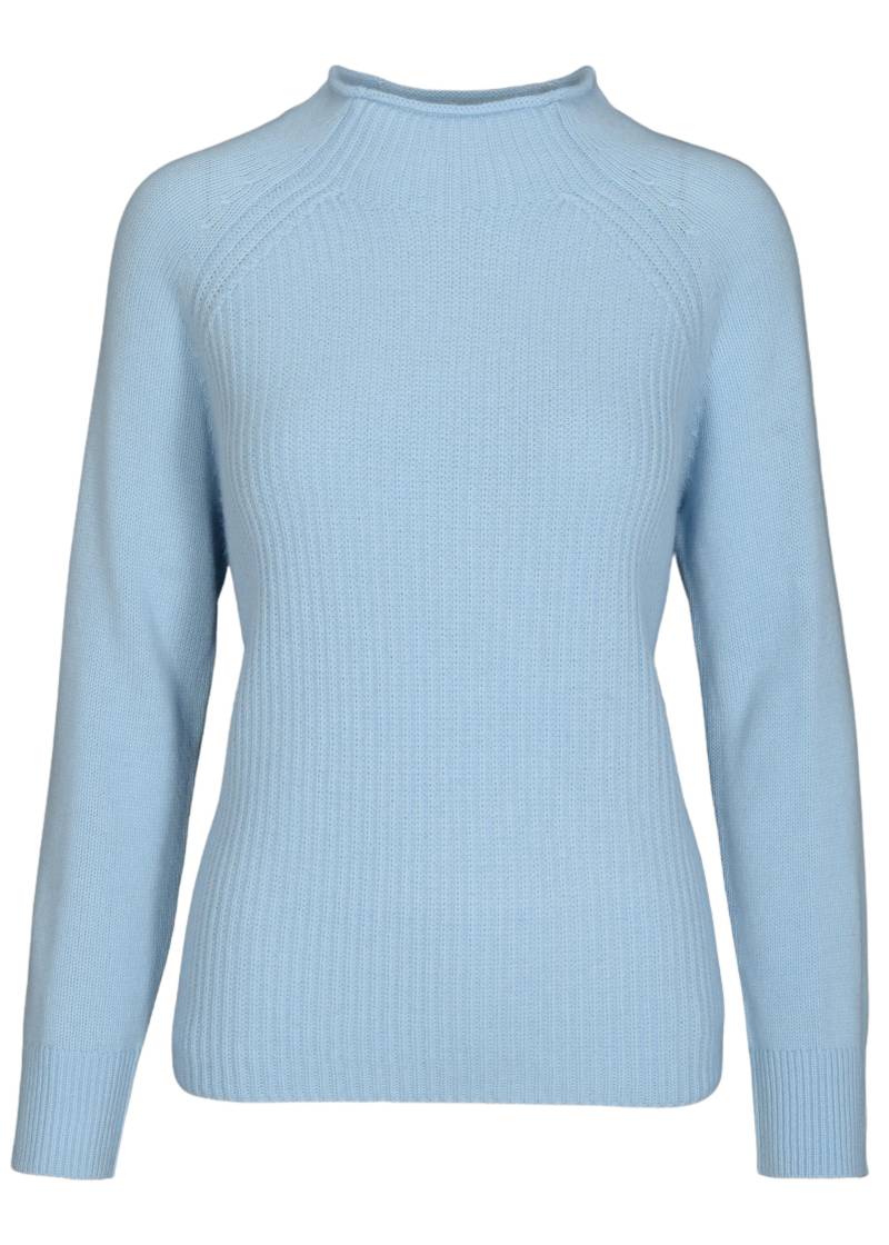 CLARINA - Stehbund-Pullover, 1/1 Arm,uni bleu - Gr. - 44 von CLARINA