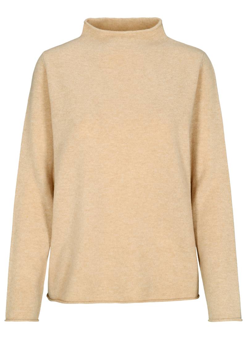 CLARINA - Stehbund-Pullover, 1/1 Arm,uni camel - Gr. - 48 von CLARINA