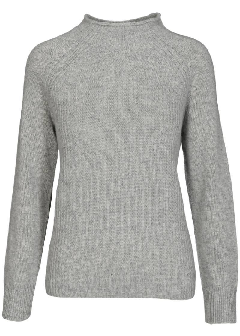 CLARINA - Stehbund-Pullover, 1/1 Arm,uni grau mel. - Gr. - 38 von CLARINA