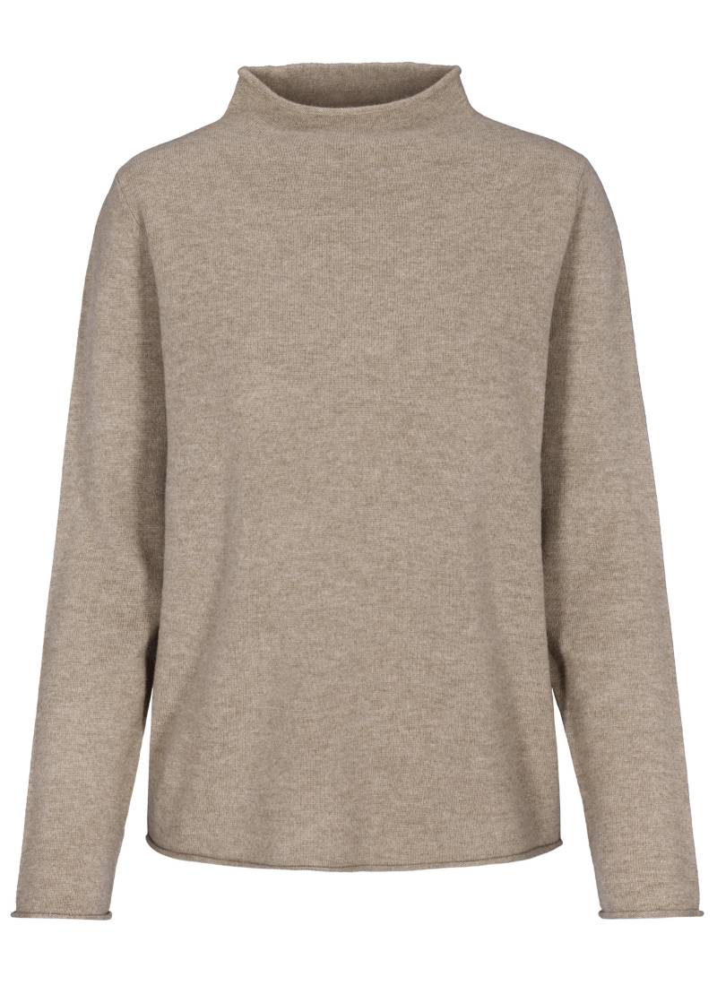 CLARINA - Stehbund-Pullover, 1/1 Arm,uni mokka mel. - Gr. - 40 von CLARINA