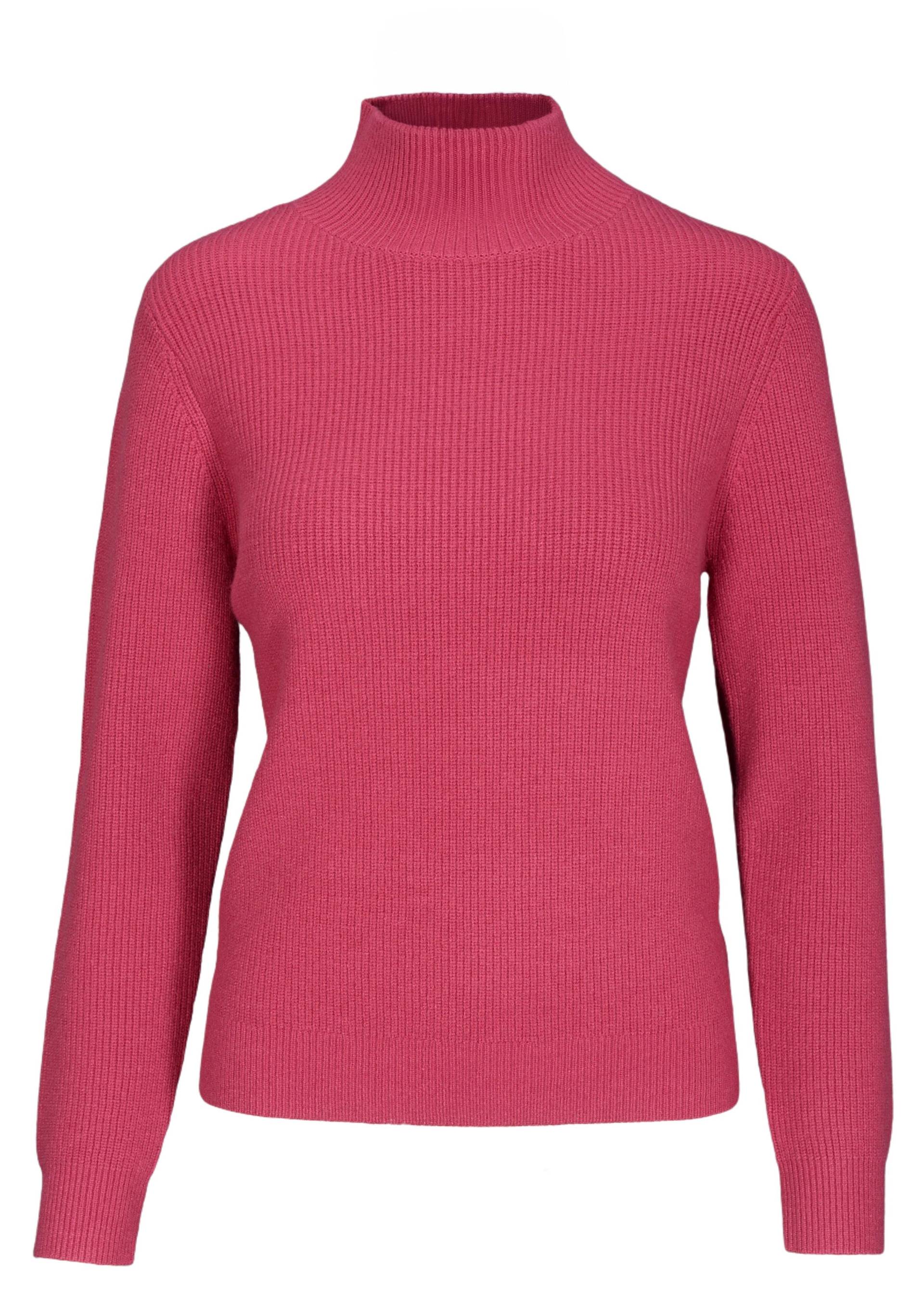 CLARINA - Stehbund-Pullover, 1/1 Arm,uni pink - Gr. - 42 von CLARINA