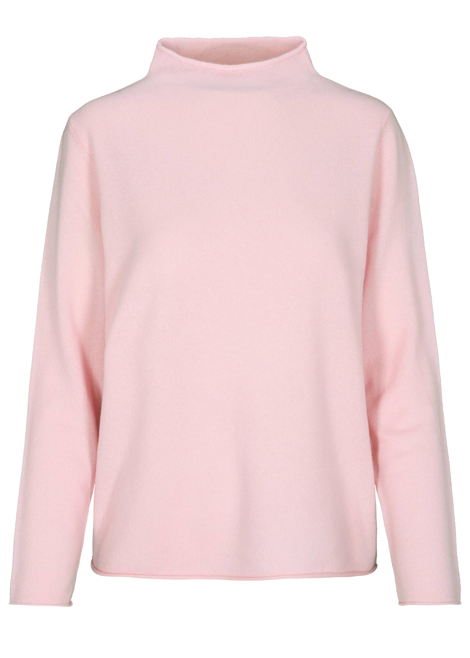 CLARINA - Stehbund-Pullover, 1/1 Arm,uni rose - Gr. - 38 von CLARINA