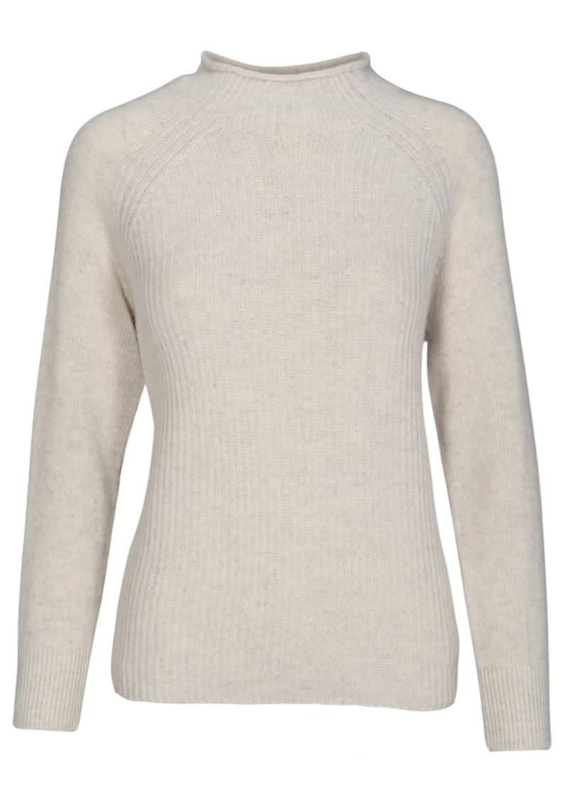 CLARINA - Stehbund-Pullover, 1/1 Arm,uni sand mel. - Gr. - 40 von CLARINA