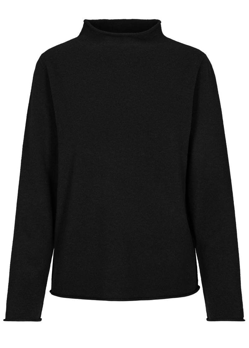 CLARINA - Stehbund-Pullover, 1/1 Arm,uni schwarz - Gr. - 38 von CLARINA