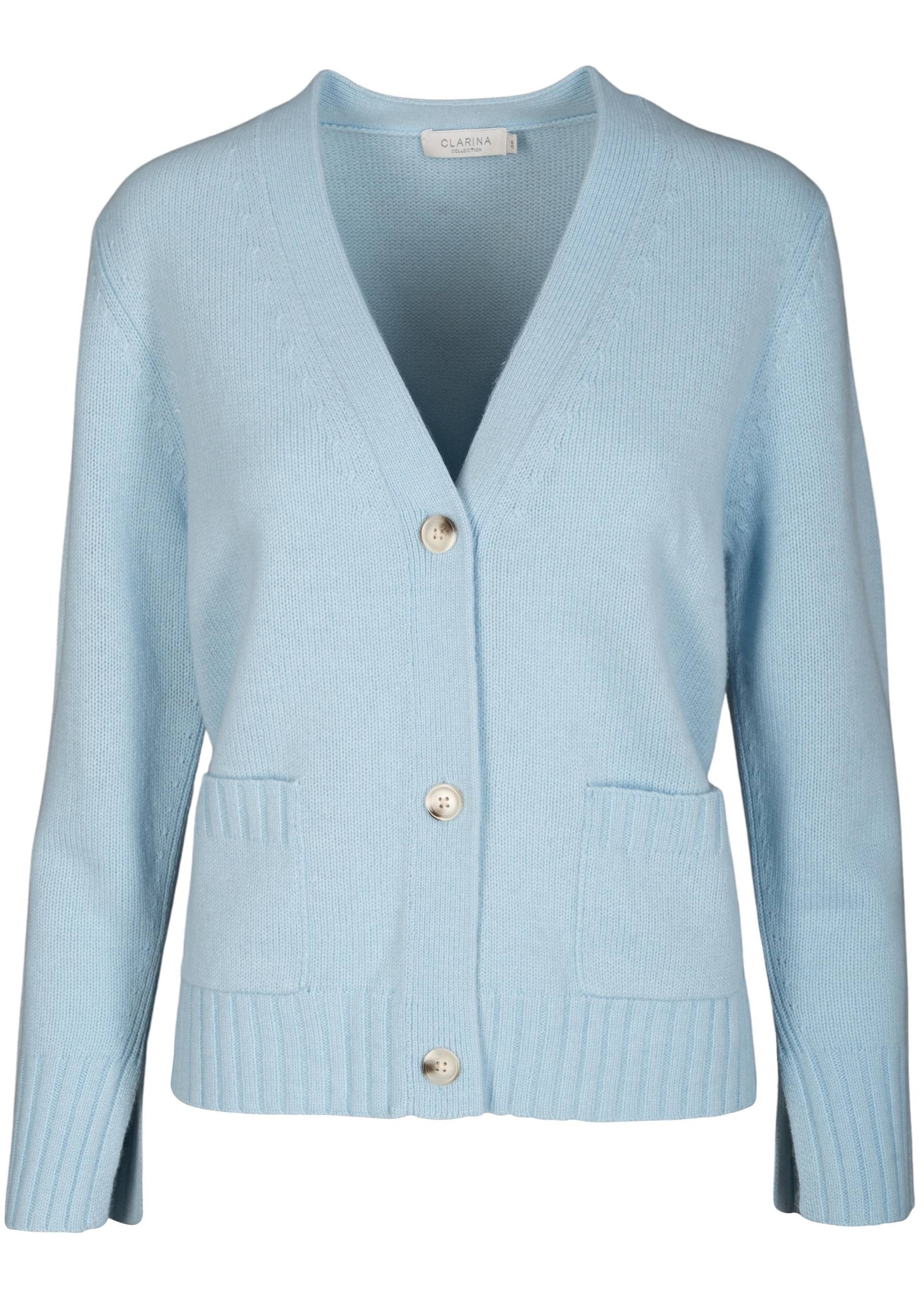 CLARINA - V-Cardigan, 1/1 Arm, uni bleu - Gr. - 46 von CLARINA