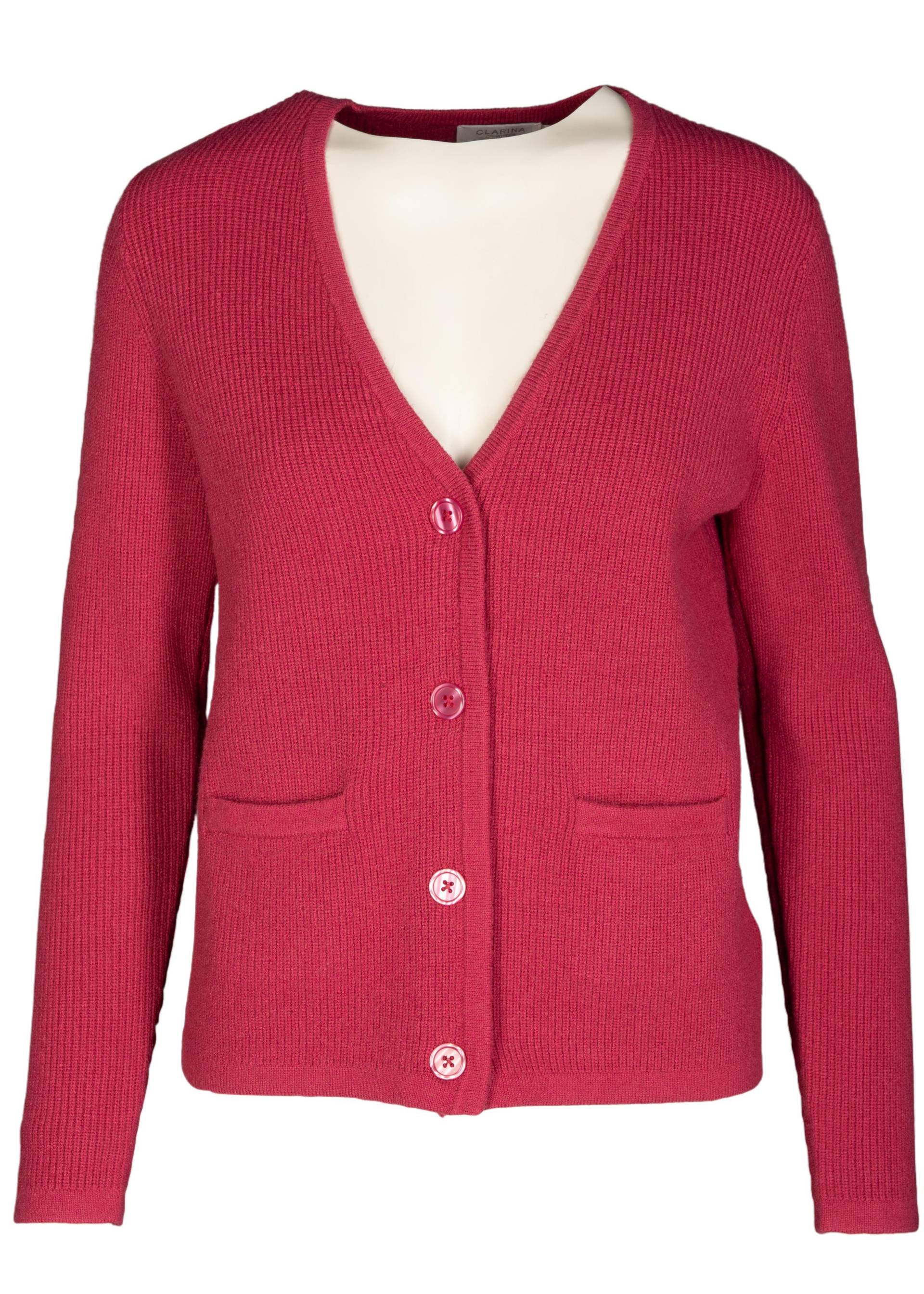 CLARINA - V-Cardigan, 1/1 Arm, uni pink - Gr. - 38 von CLARINA