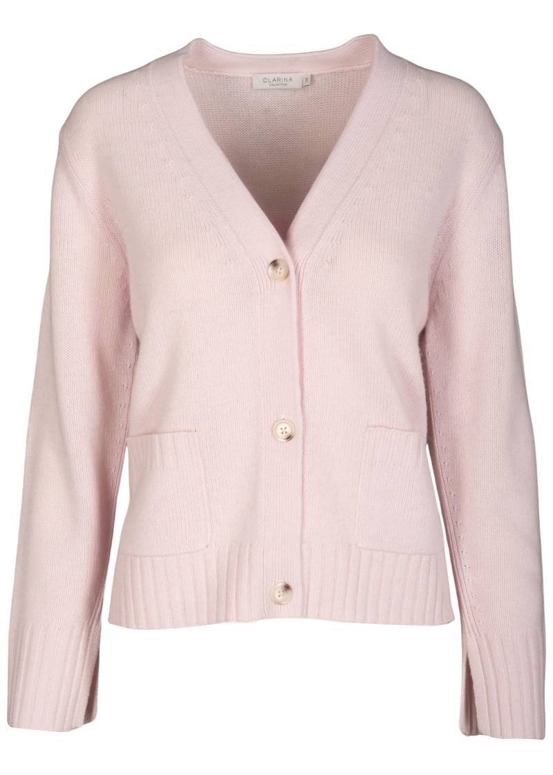 CLARINA - V-Cardigan, 1/1 Arm, uni rose - Gr. - 40 von CLARINA