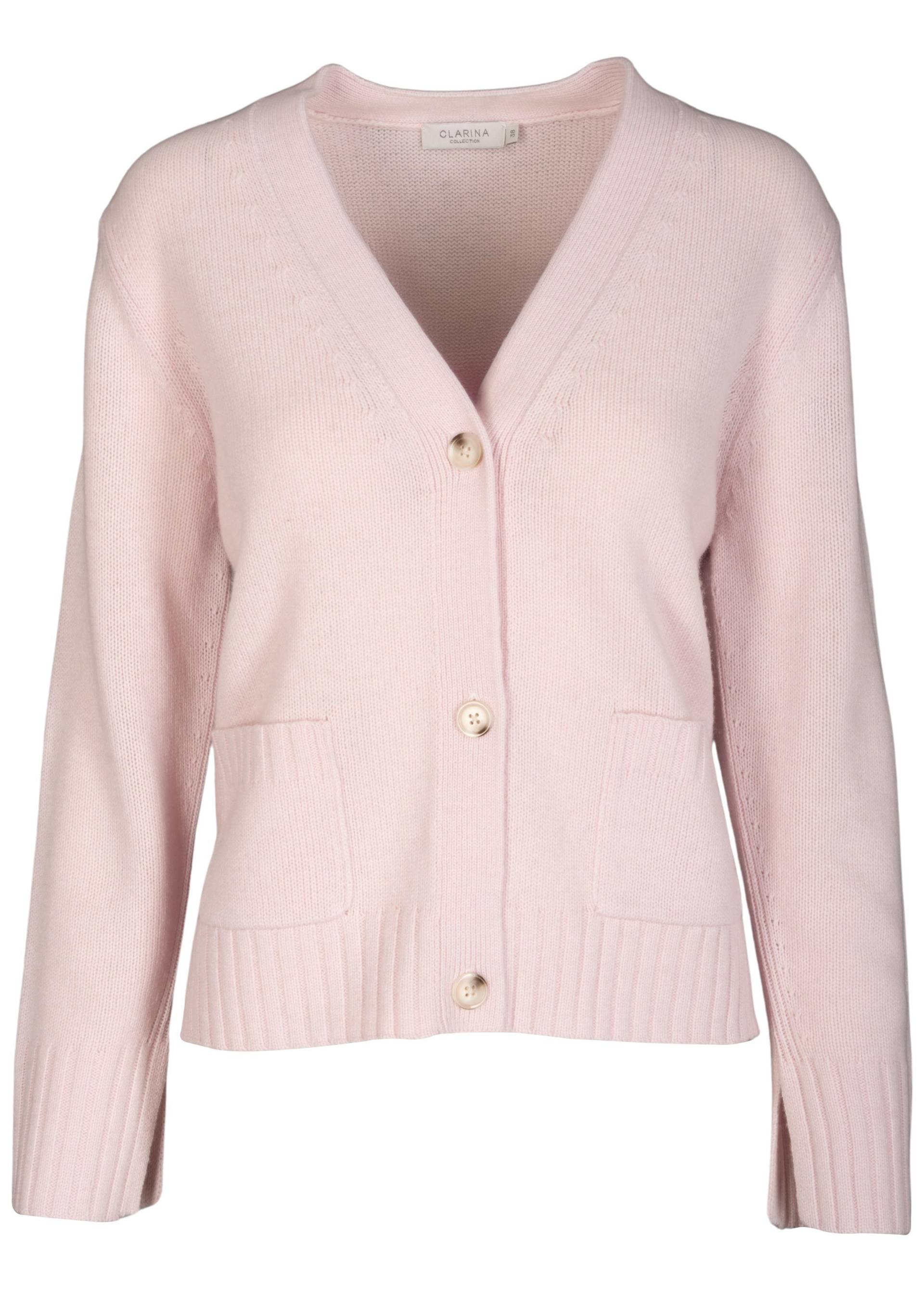 CLARINA - V-Cardigan, 1/1 Arm, uni rose - Gr. - 40 von CLARINA