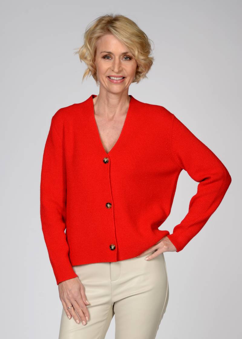 CLARINA - V-Cardigan, 1/1 Arm, uni rot - Gr. - 40 von CLARINA