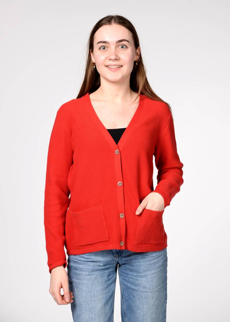 CLARINA - V-Cardigan, 1/1 Arm, uni rot - Gr. - 48 von CLARINA