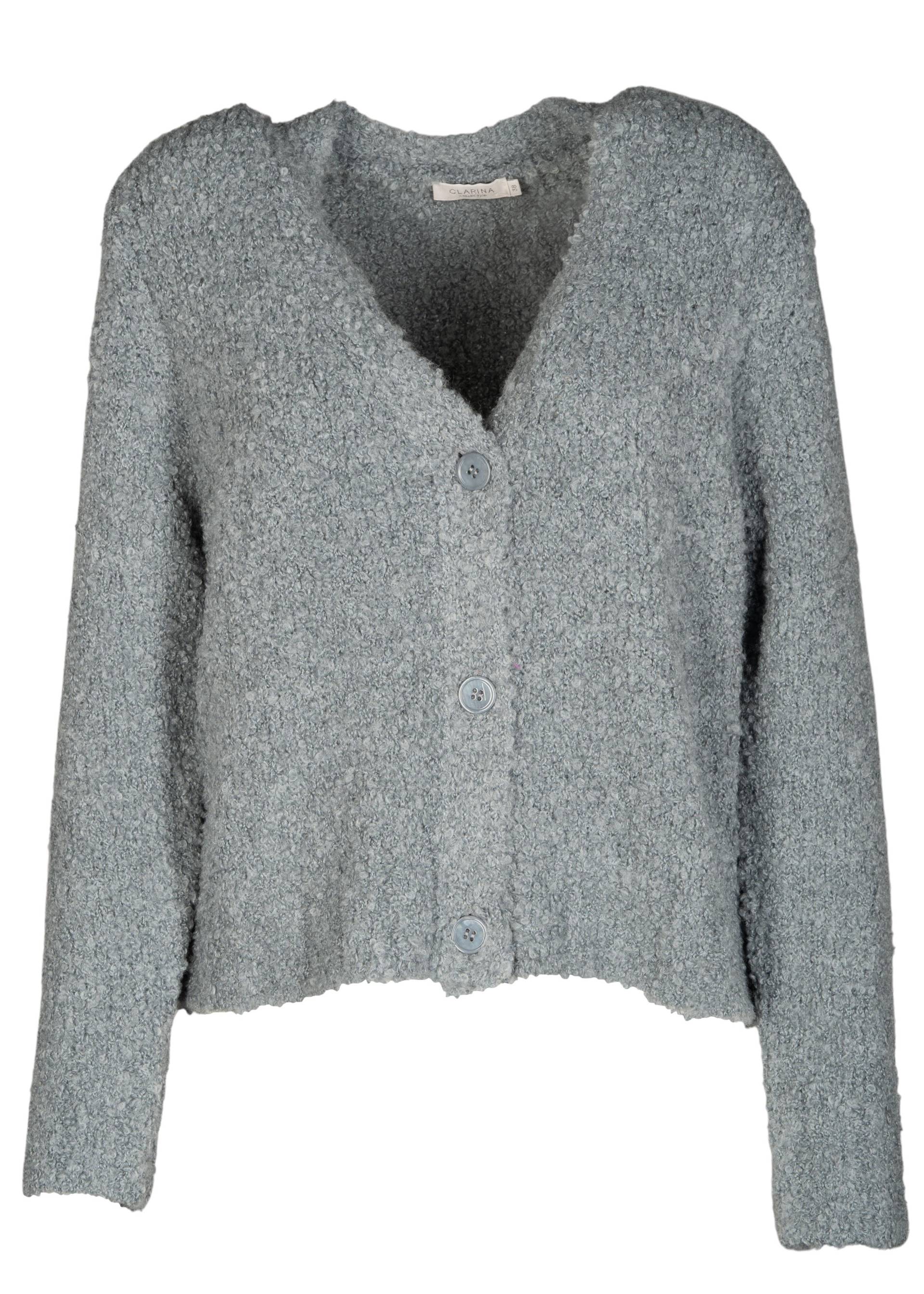 CLARINA - V-Cardigan,1/1 Arm, Boucle ozean gruen mel. - Gr. - 44 von CLARINA