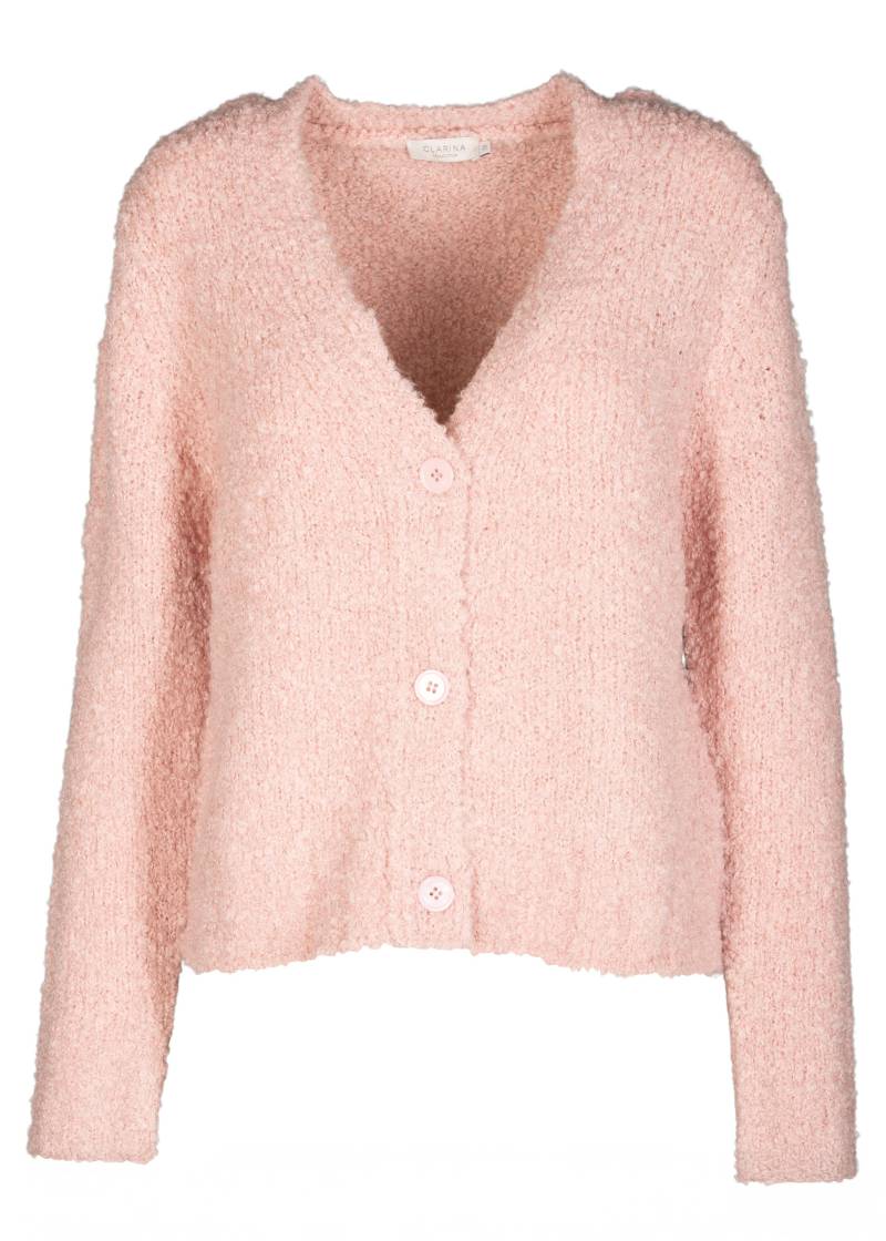 CLARINA - V-Cardigan,1/1 Arm, Boucle rose mel. - Gr. - 38 von CLARINA