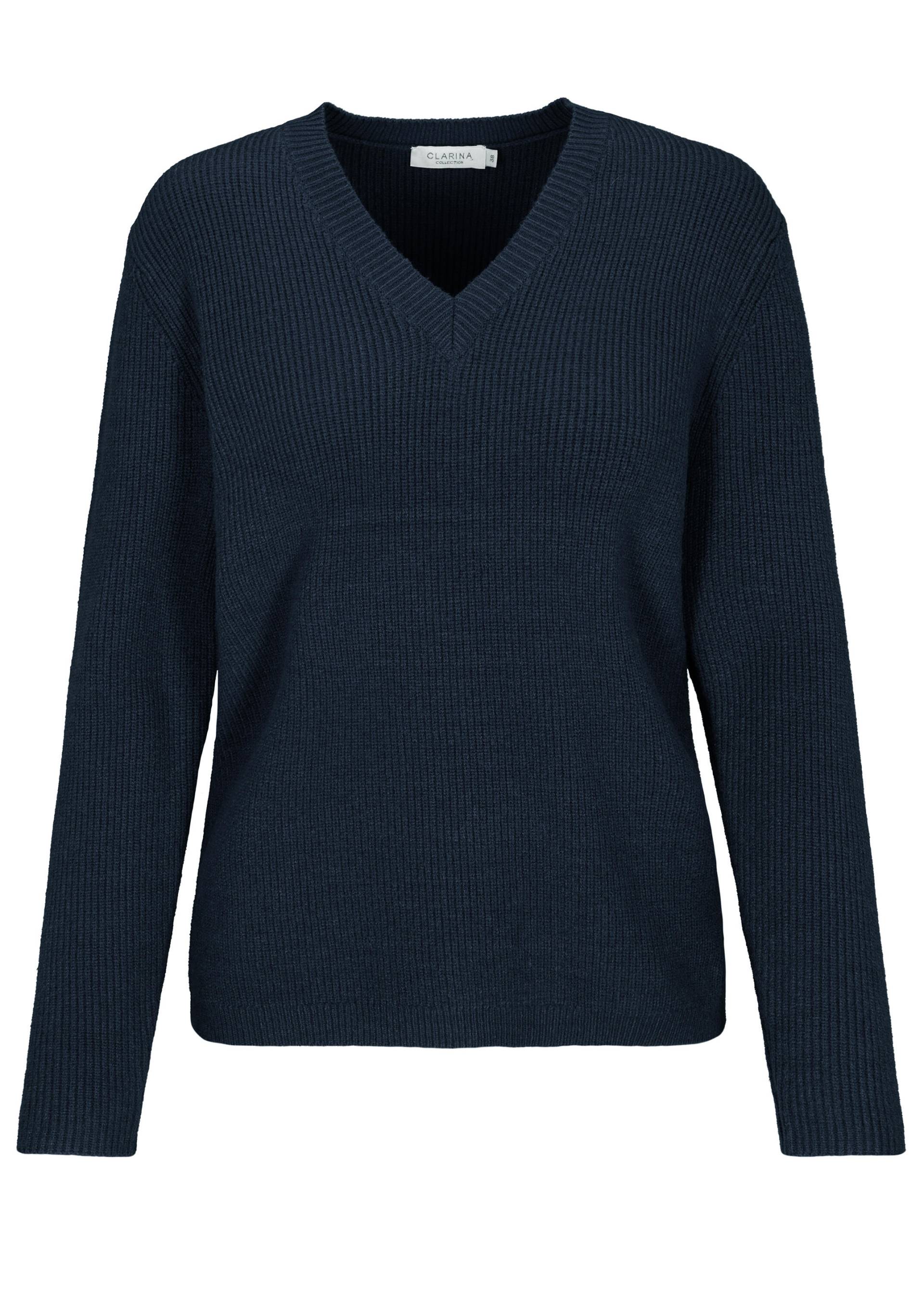 CLARINA - V-Pullover, 1/1 Arm, uni marine - Gr. - 40 von CLARINA