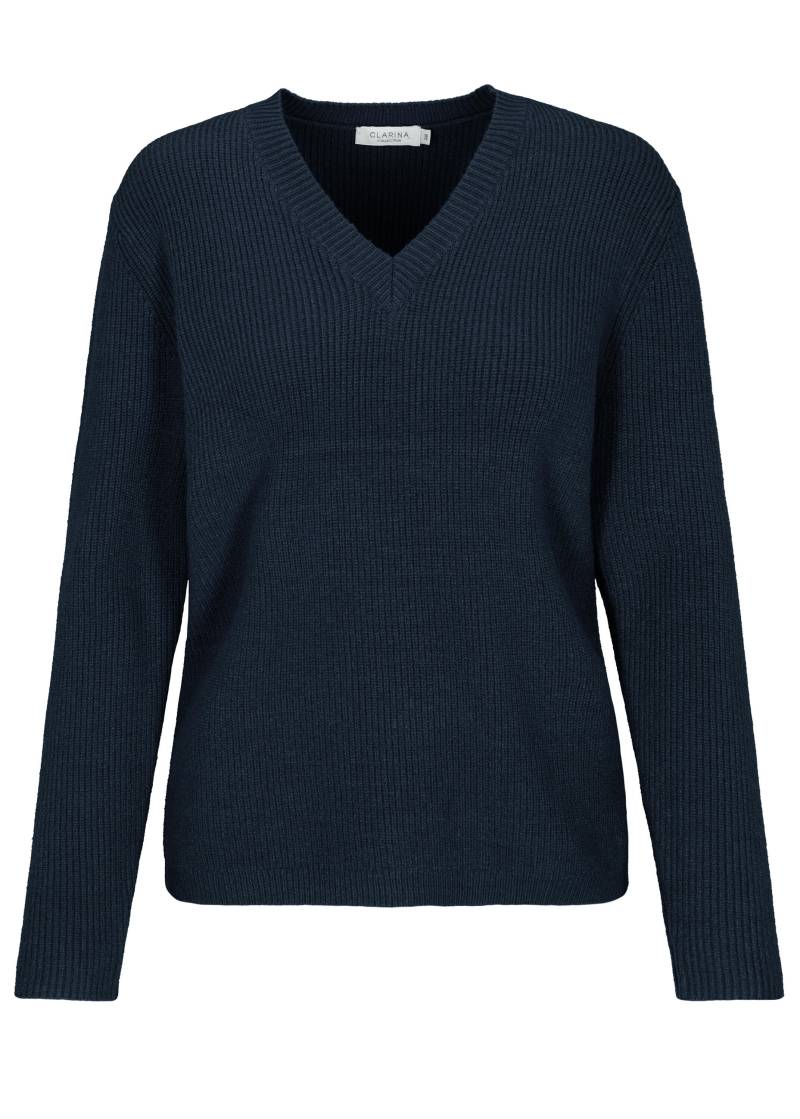 CLARINA - V-Pullover, 1/1 Arm, uni marine - Gr. - 40 von CLARINA